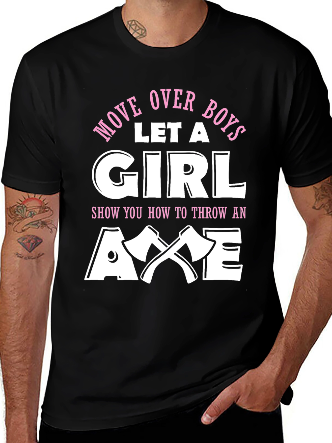 Girl Axe Thrower T-Shirt - Black Humor Tee