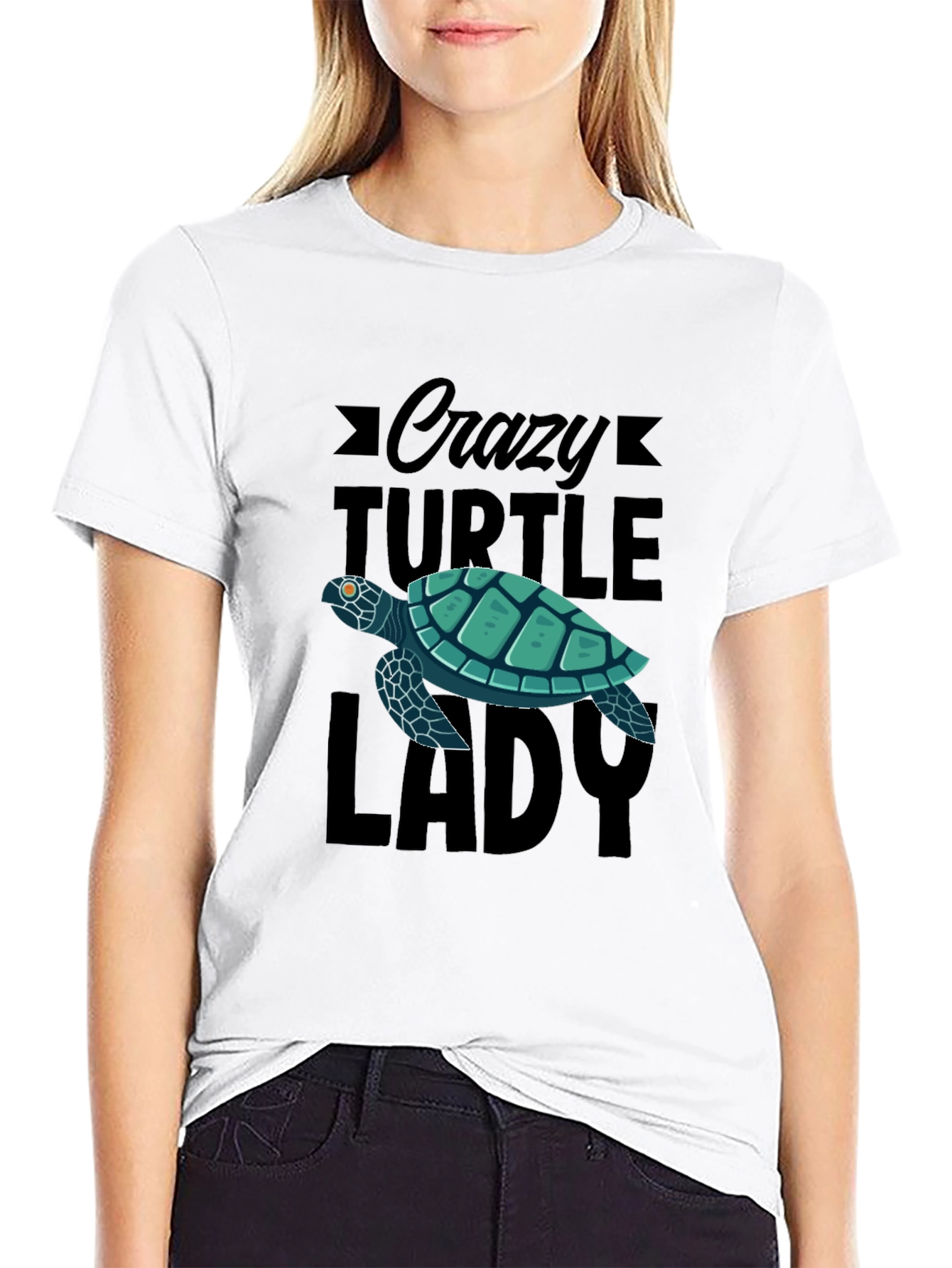 Crazy Turtle Lady Black T-Shirt