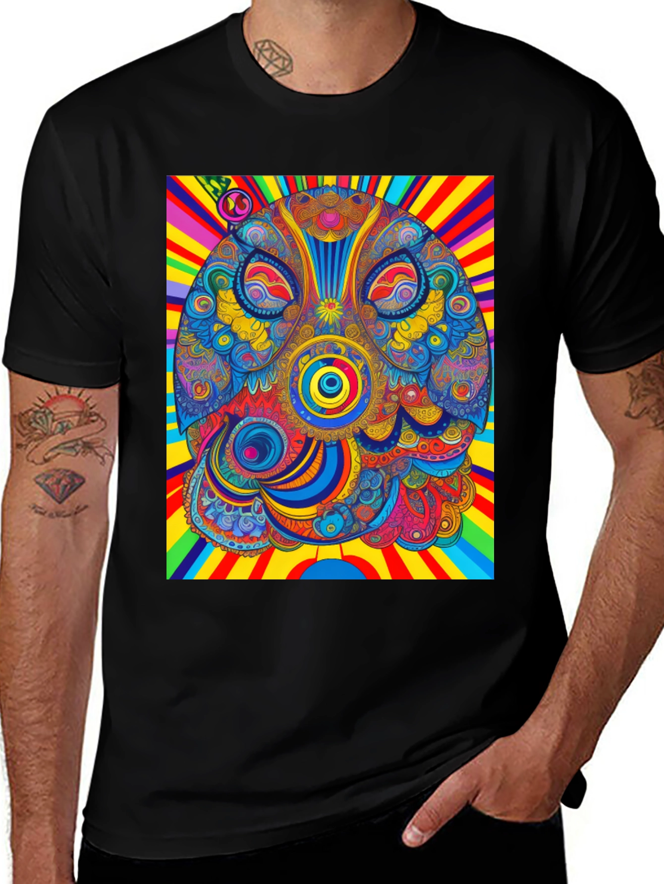 Psychedelic Owl Graphic T-Shirt
