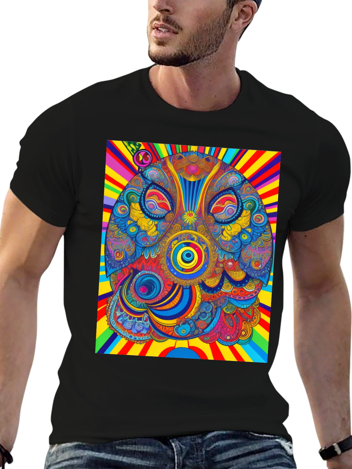 Psychedelic Owl Graphic T-Shirt