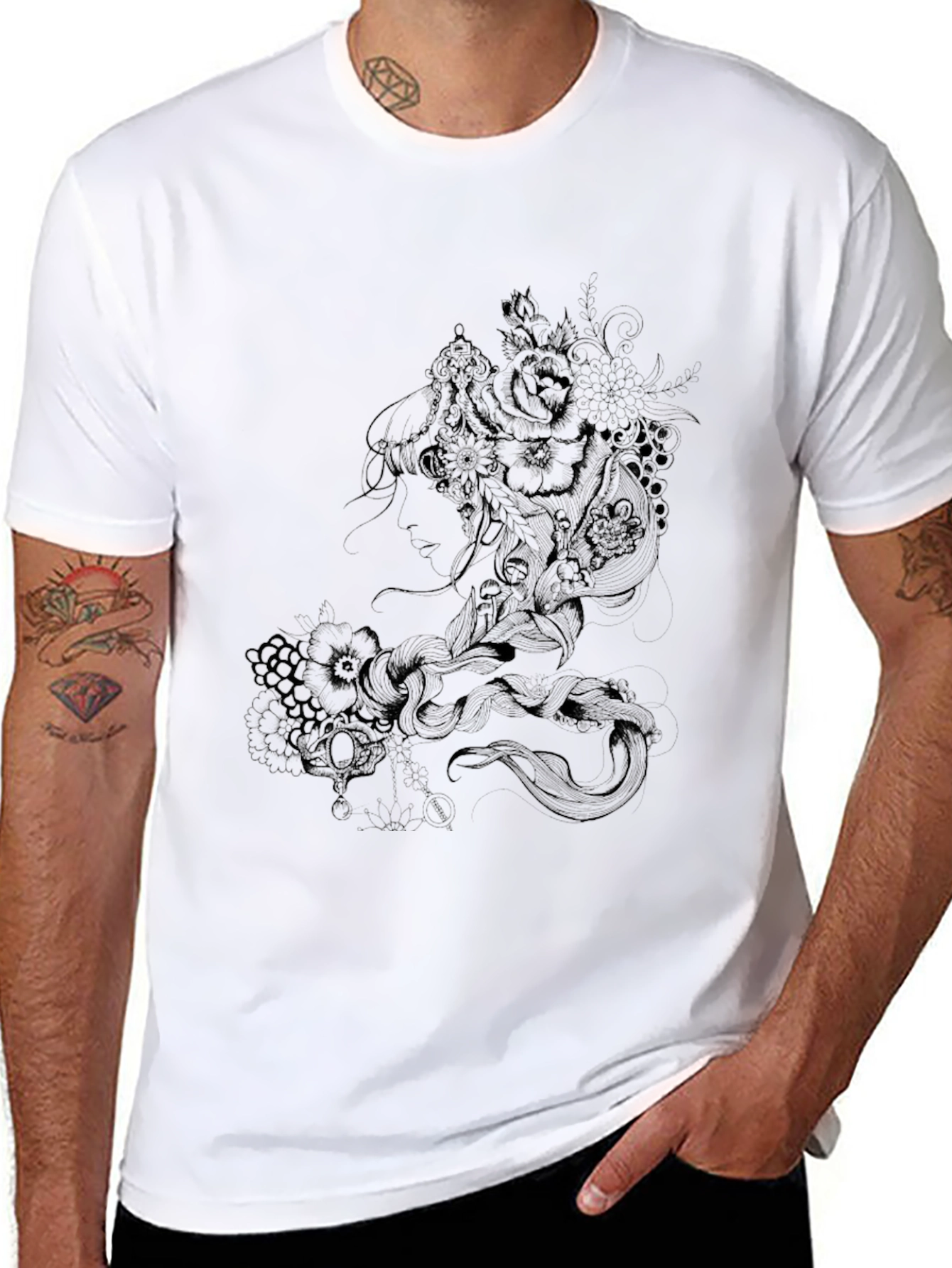 Mens Black Graphic Tee - Dark Dragon Design