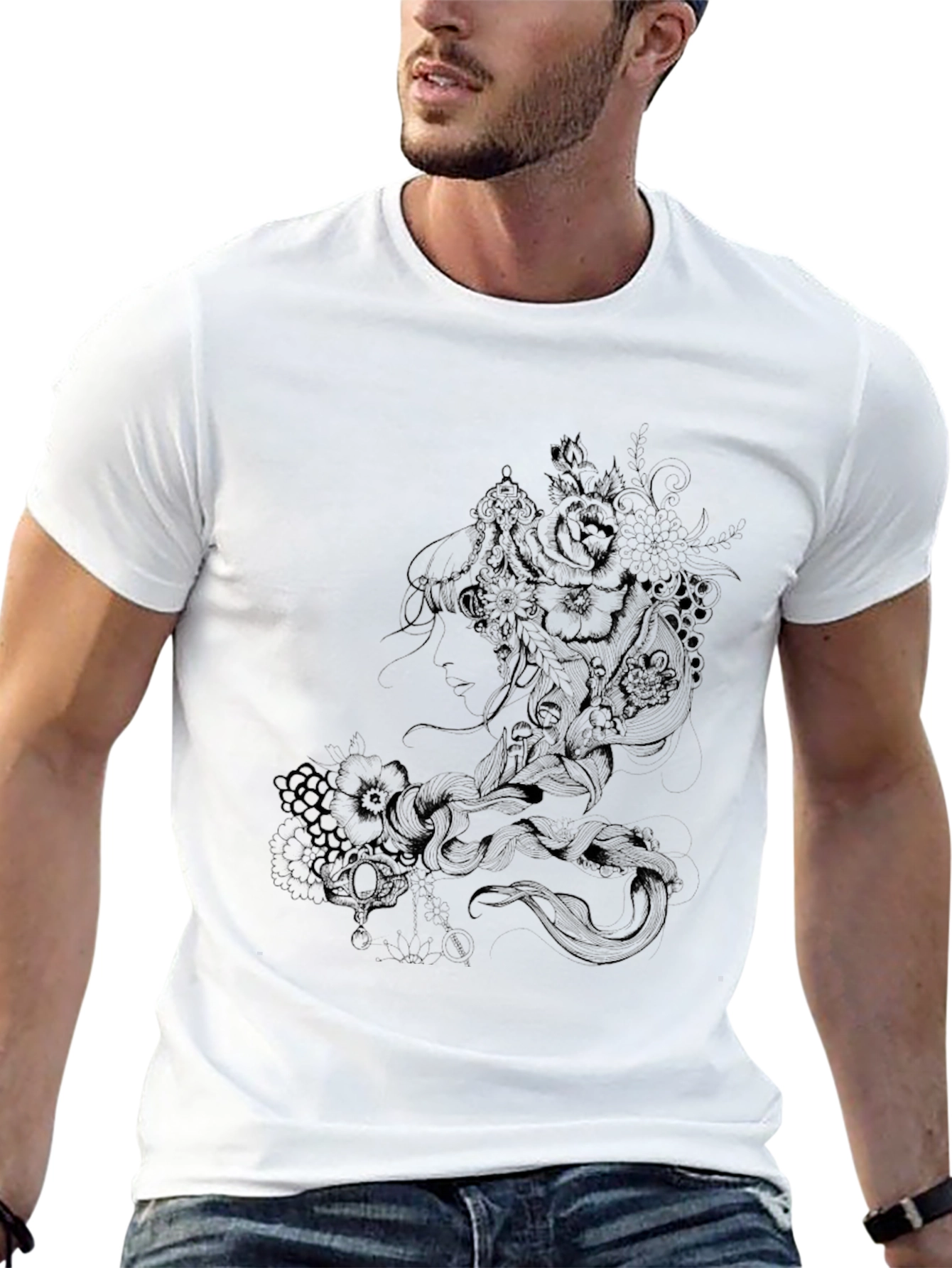 Mens Black Graphic Tee - Dark Dragon Design