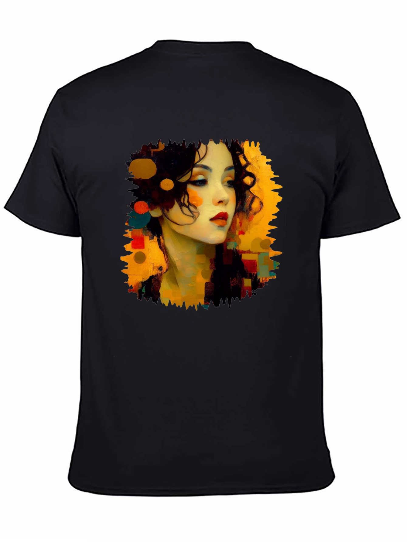 Abstract Woman Portrait Black T-Shirt