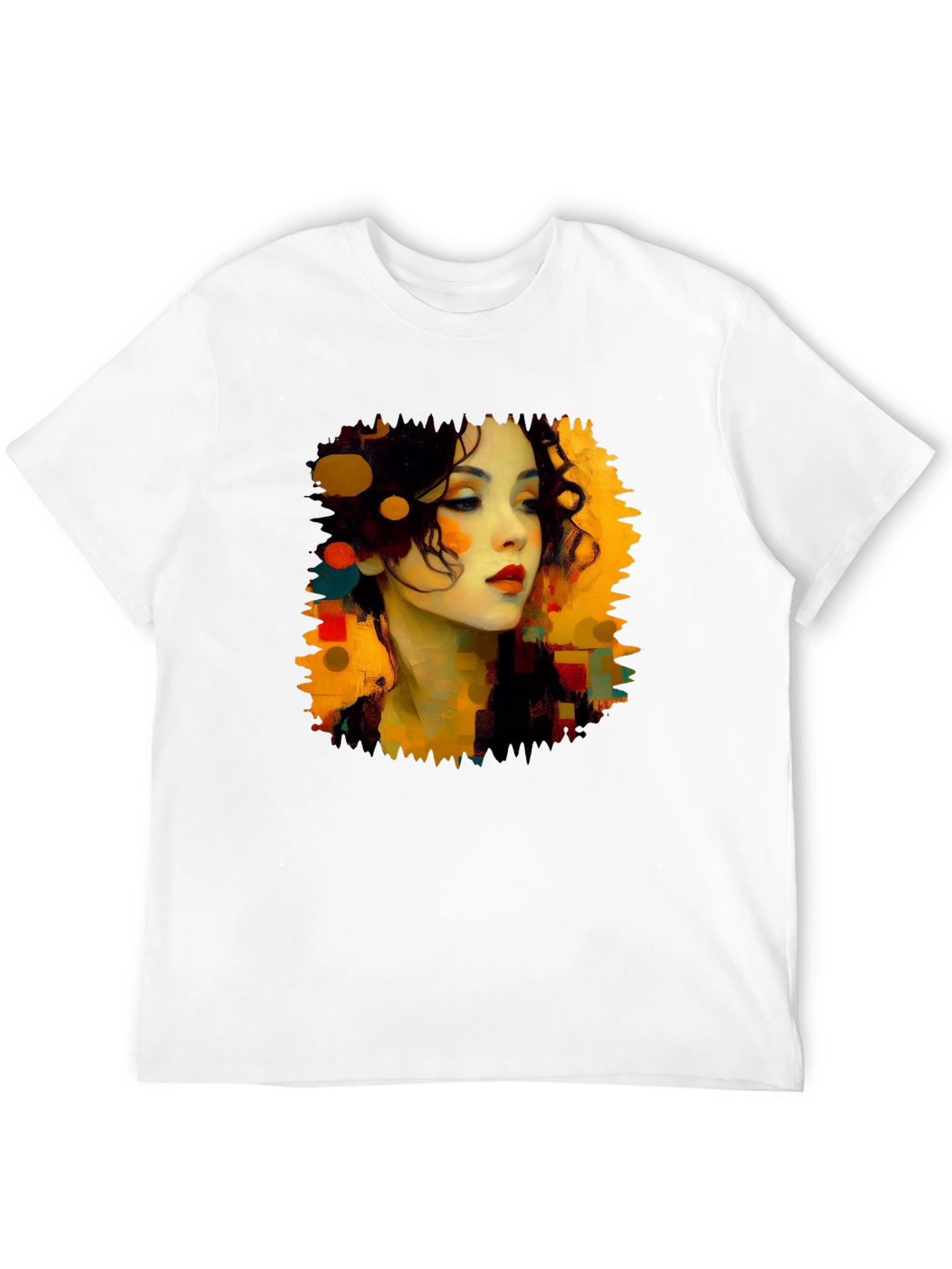 Abstract Woman Portrait Black T-Shirt