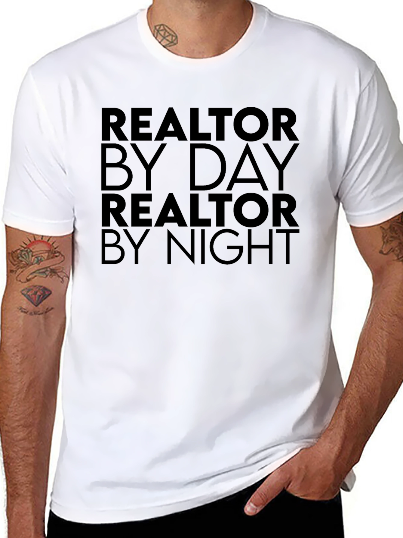 Realtor By Day Black Graphic T-Shirt
