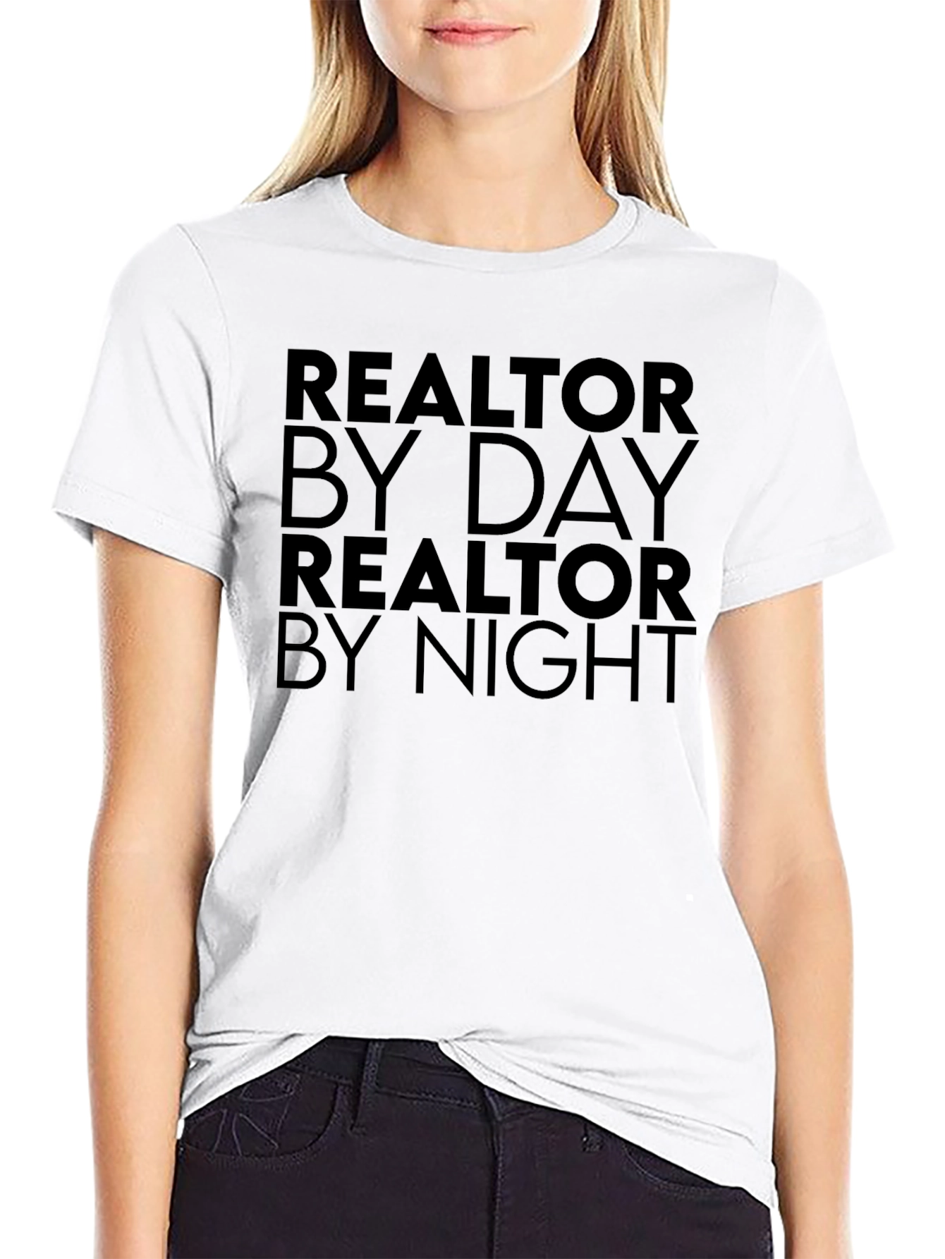 Realtor By Day Black Graphic T-Shirt