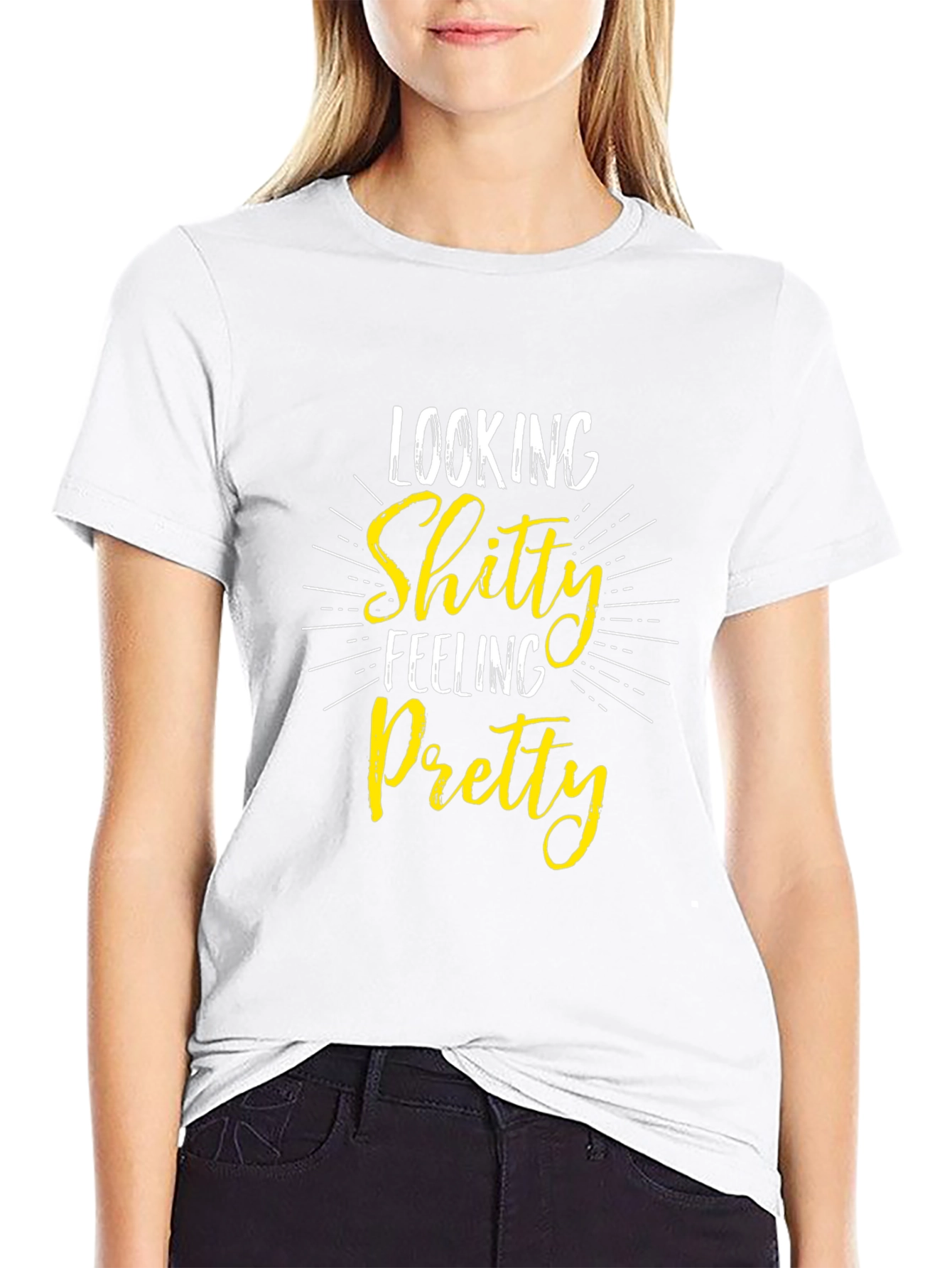 Shitty Feeling Pretty Graphic Tee - Black T-Shirt