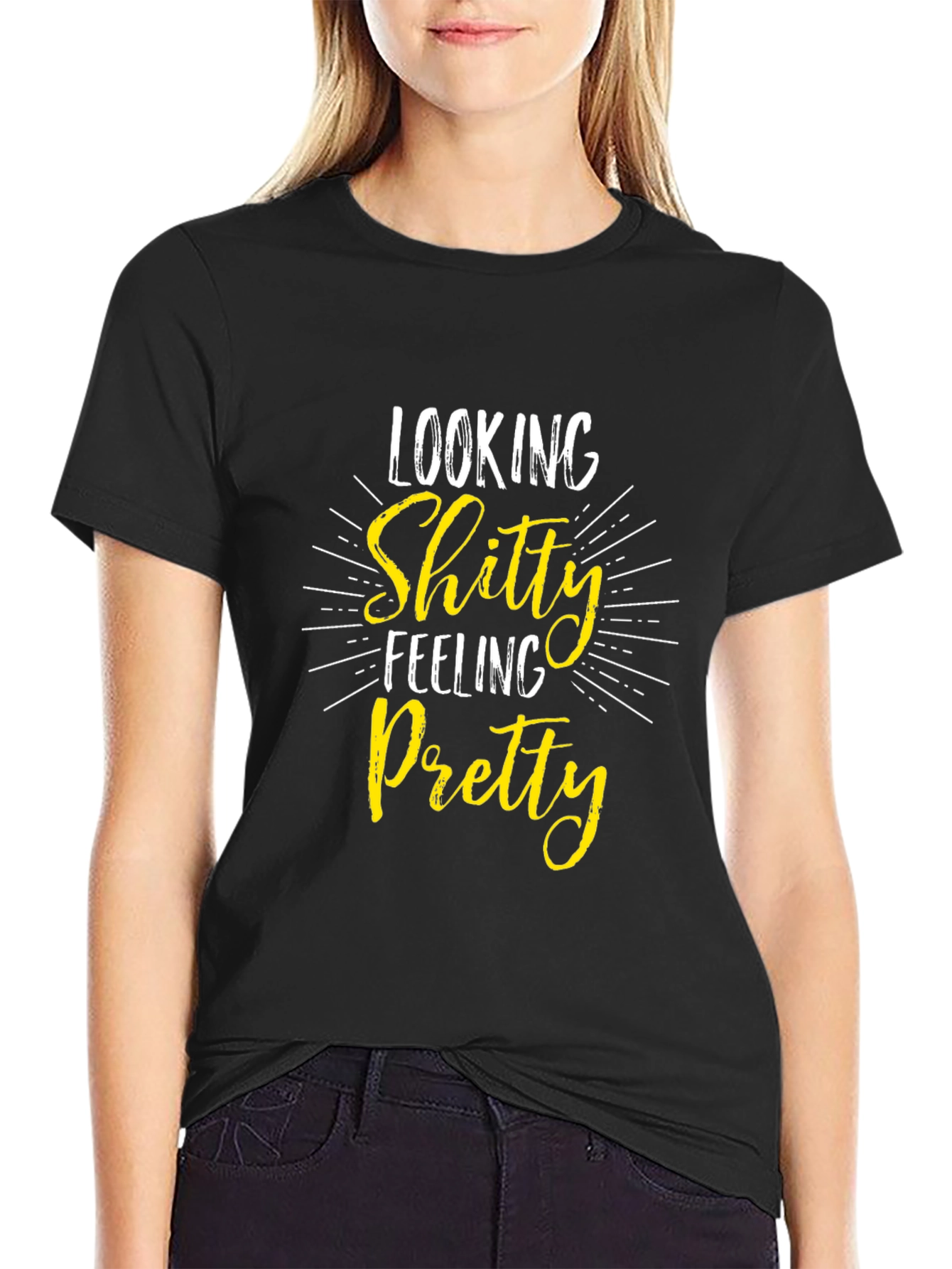 Shitty Feeling Pretty Graphic Tee - Black T-Shirt