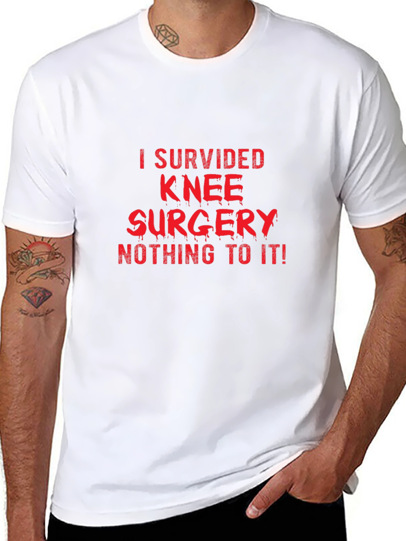 Knee Surgery Survivor Black T-Shirt
