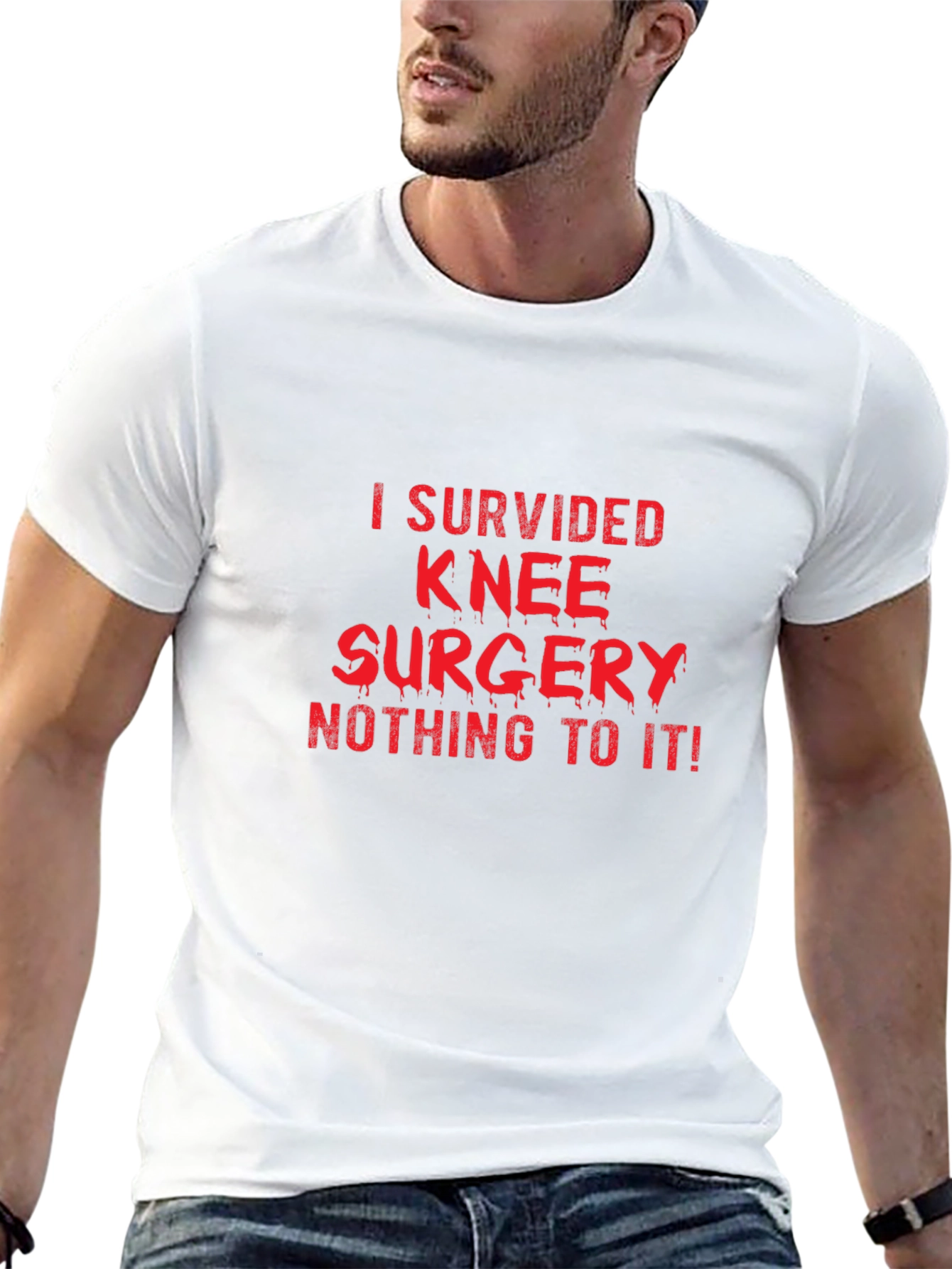 Knee Surgery Survivor Black T-Shirt