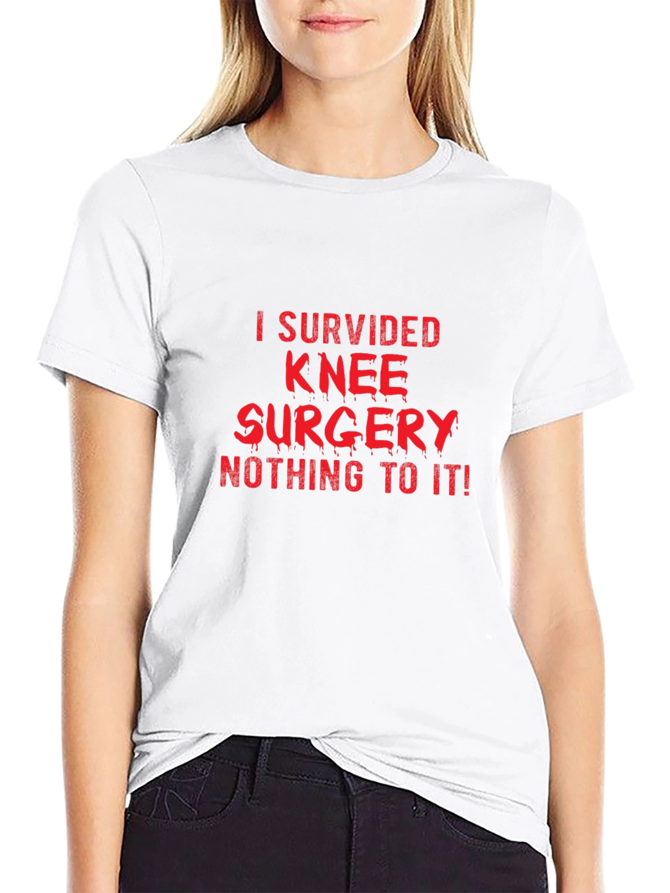 Knee Surgery Survivor Black T-Shirt