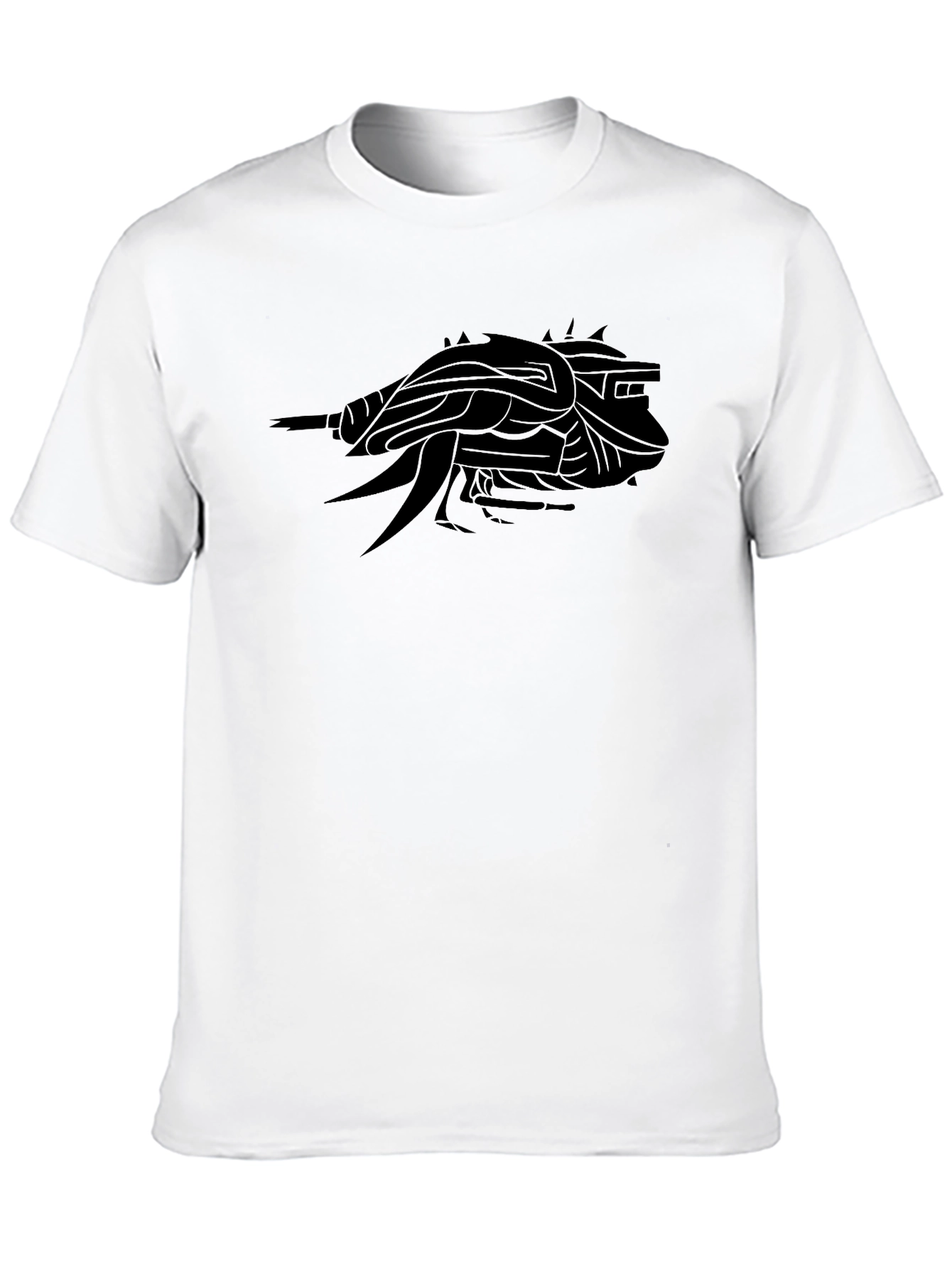 Mens Black Graphic Tee - Abstract Creature