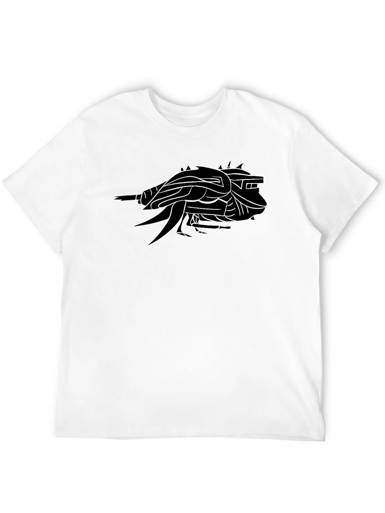Mens Black Graphic Tee - Abstract Creature
