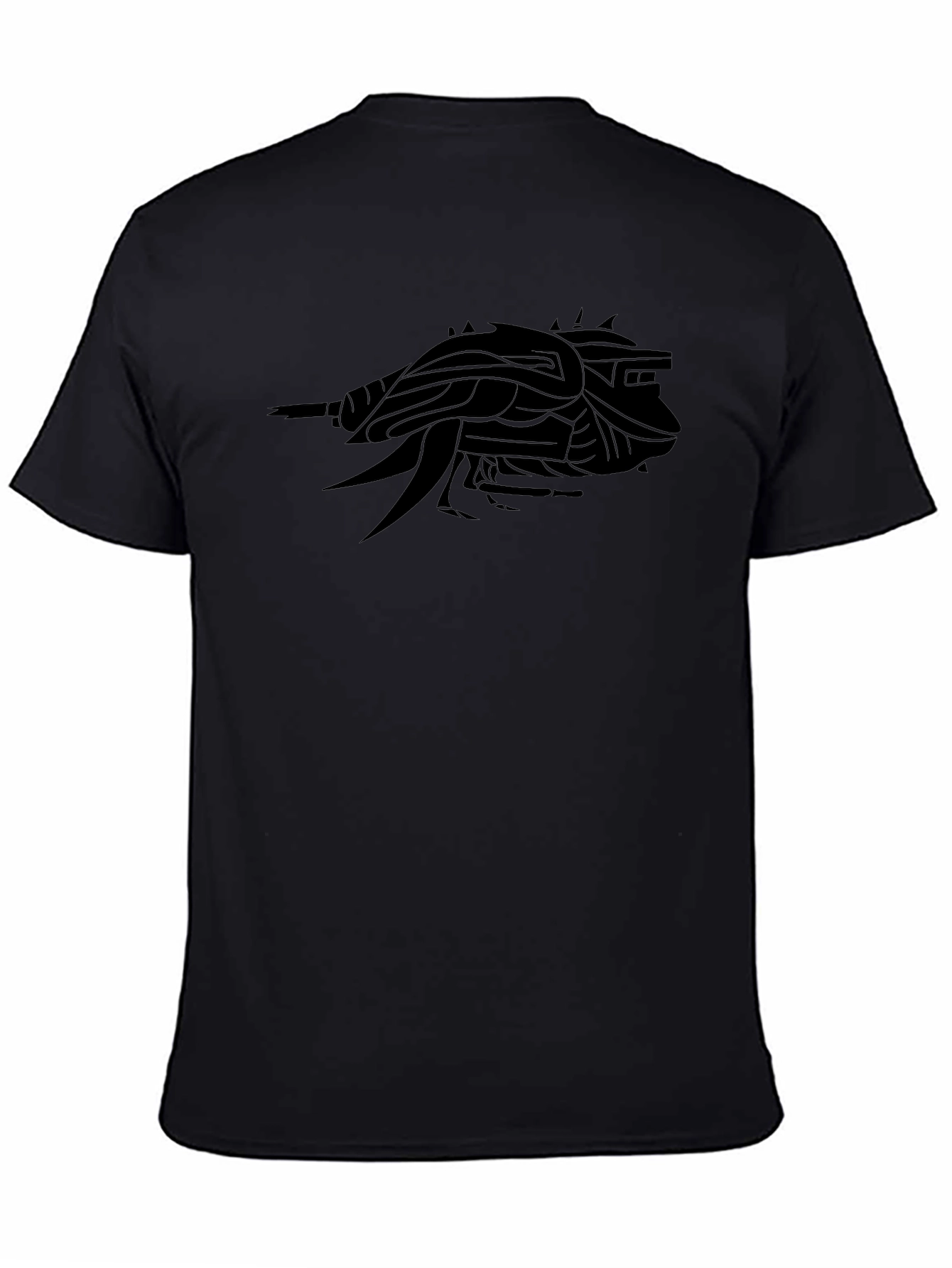 Mens Black Graphic Tee - Abstract Creature