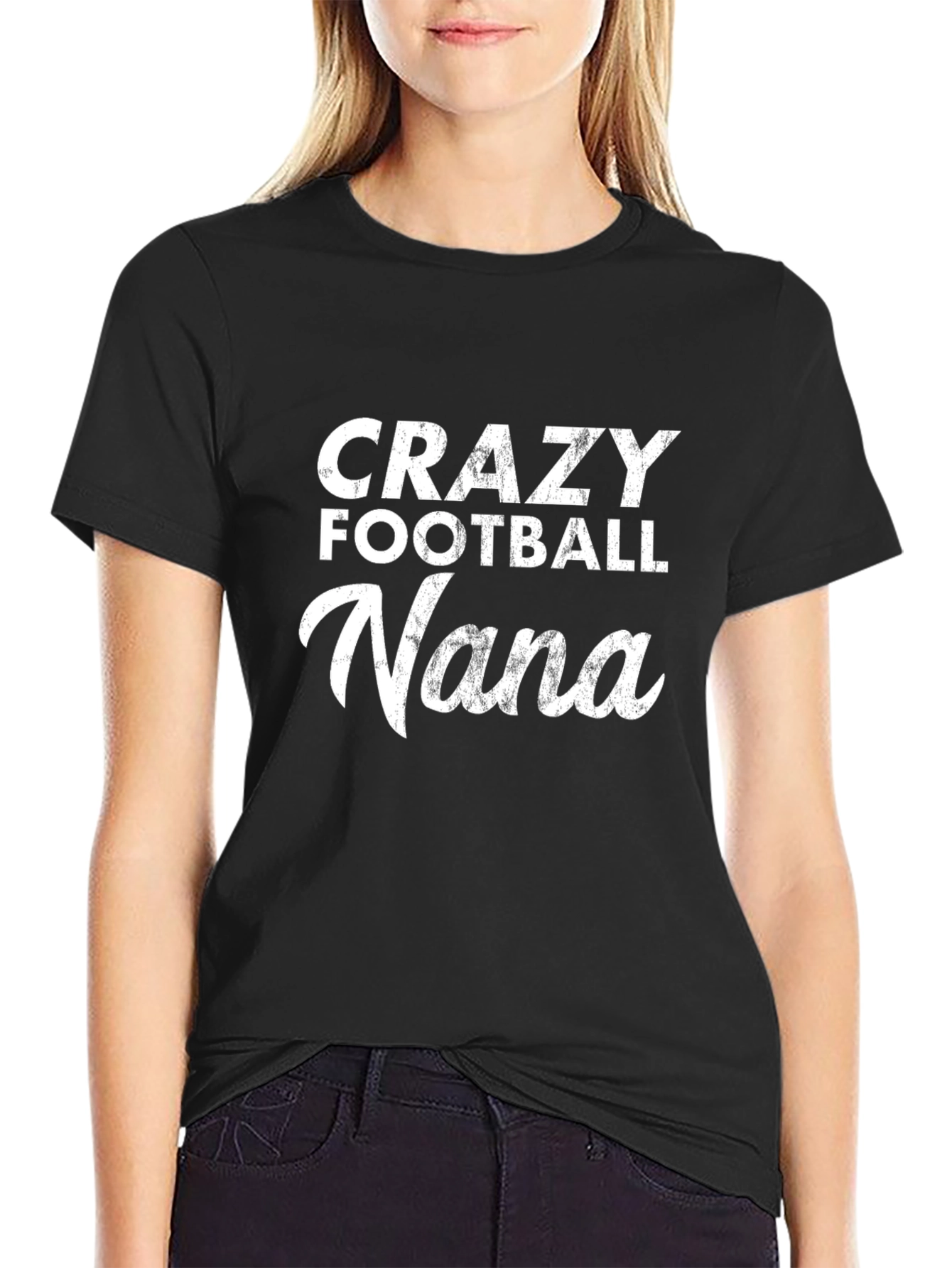 Crazy Football Nana T-Shirt - Black