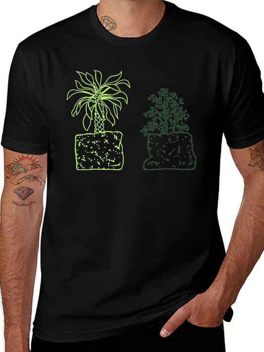 Palm & Shrub Graphic Black T-Shirt