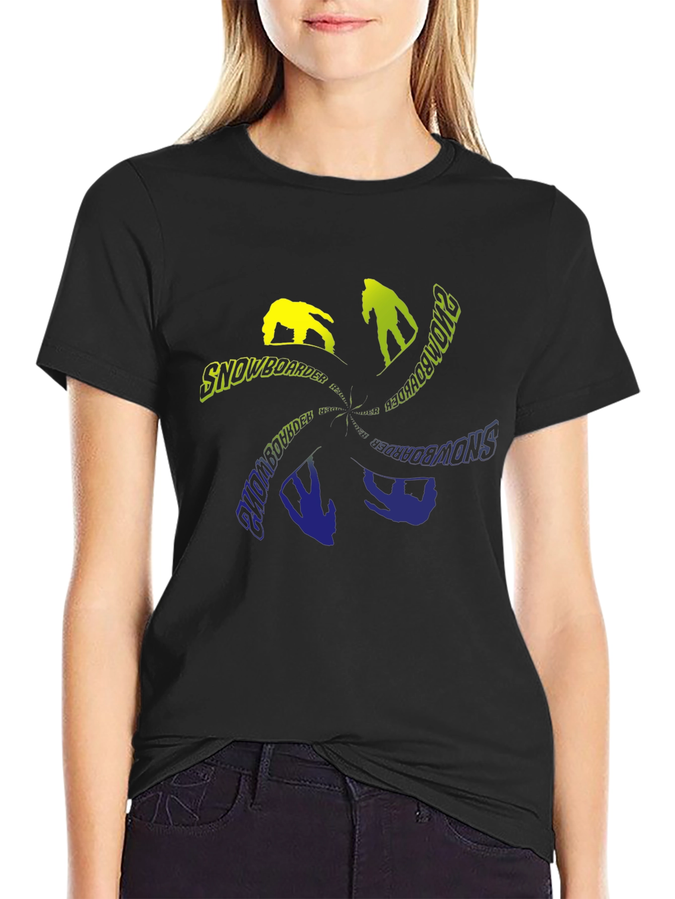 Snowboarder Graphic T-Shirt - Black