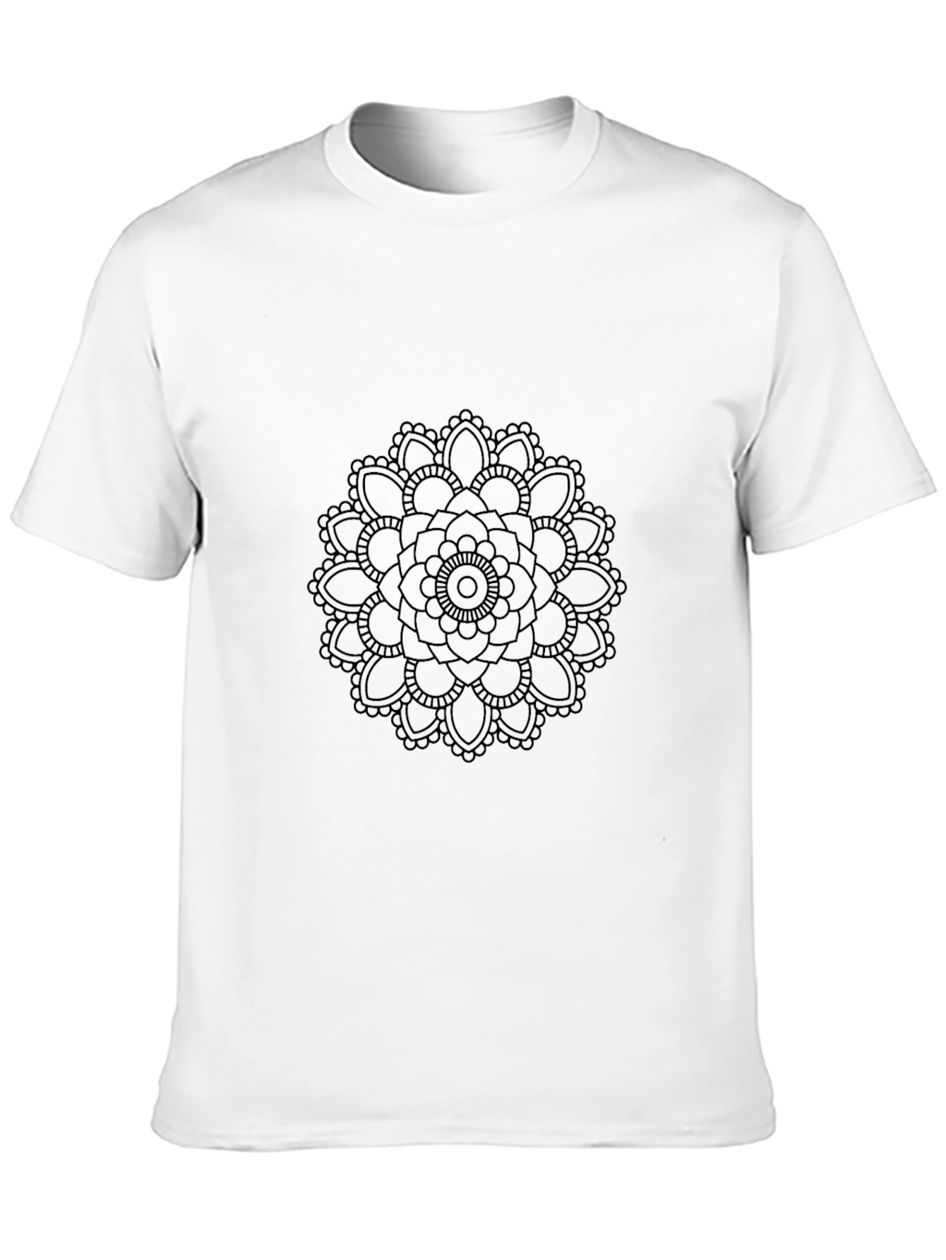 Mens Black Mandala Graphic T-Shirt