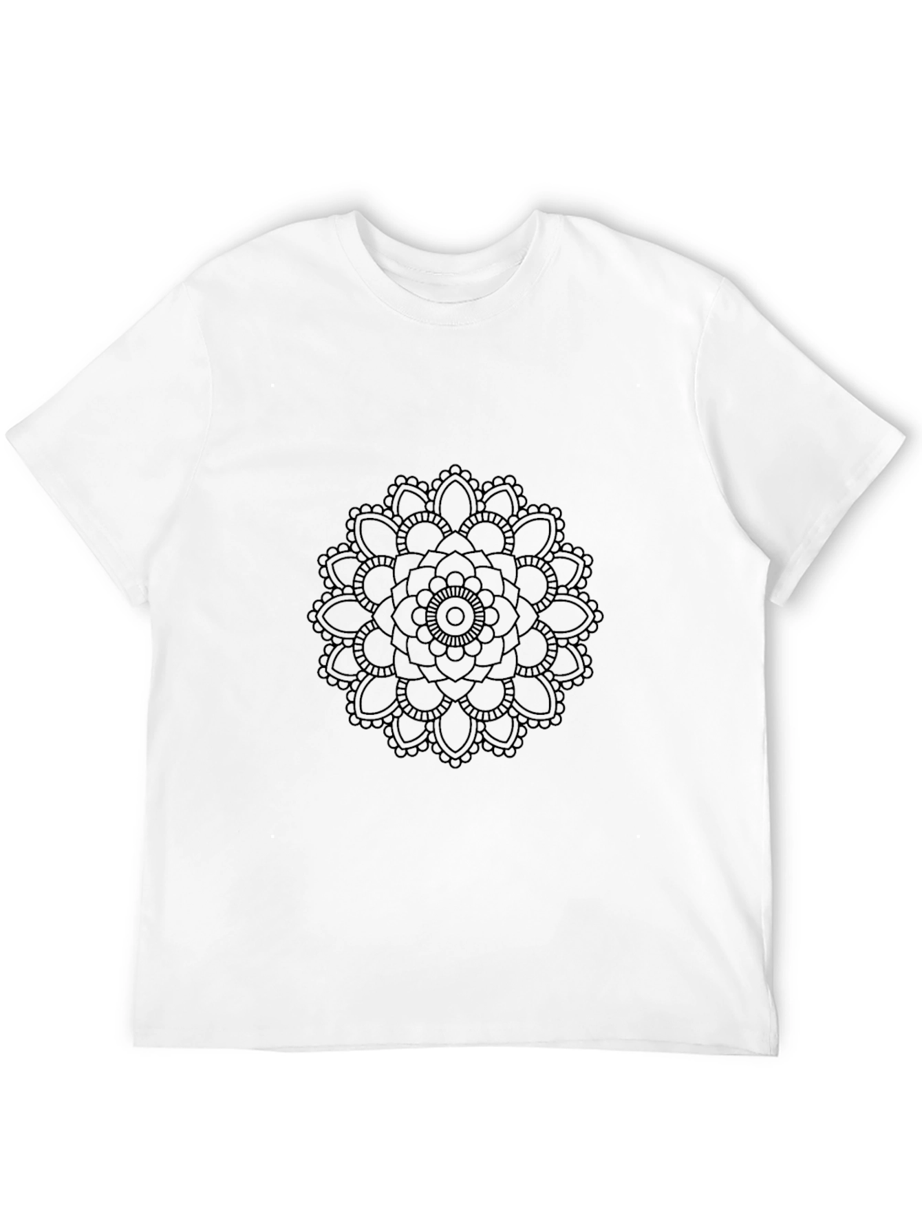 Mens Black Mandala Graphic T-Shirt