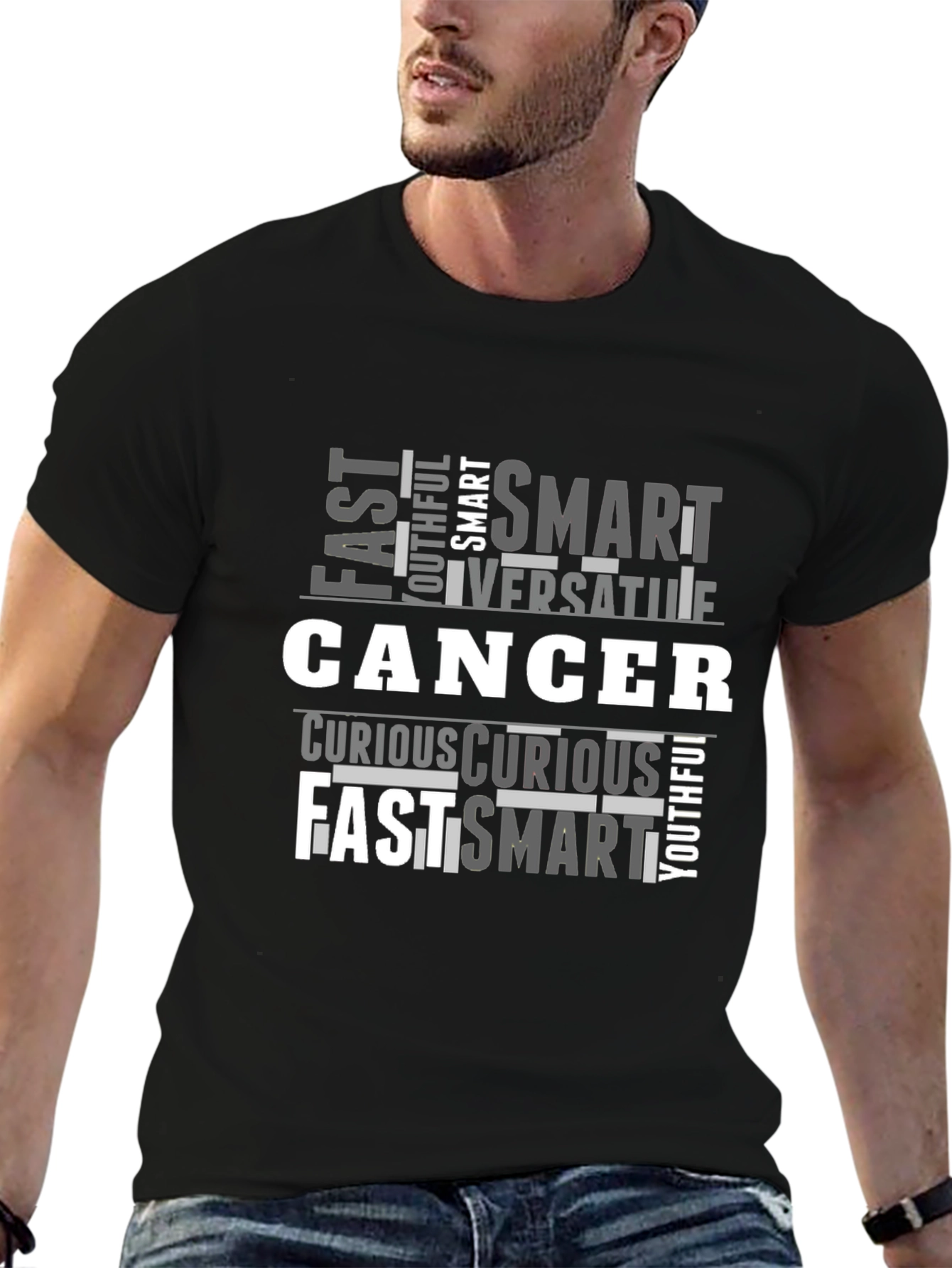 Cancer Zodiac T-Shirt - Fast Smart Curious Design