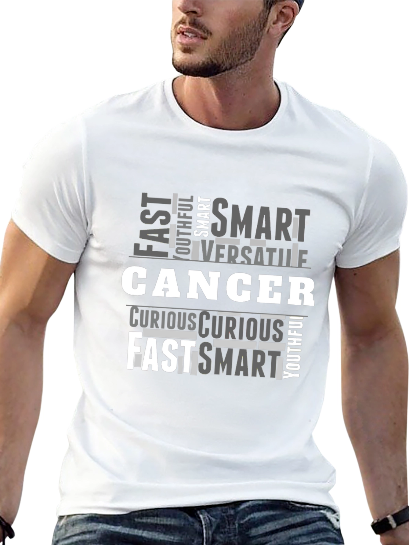 Cancer Zodiac T-Shirt - Fast Smart Curious Design