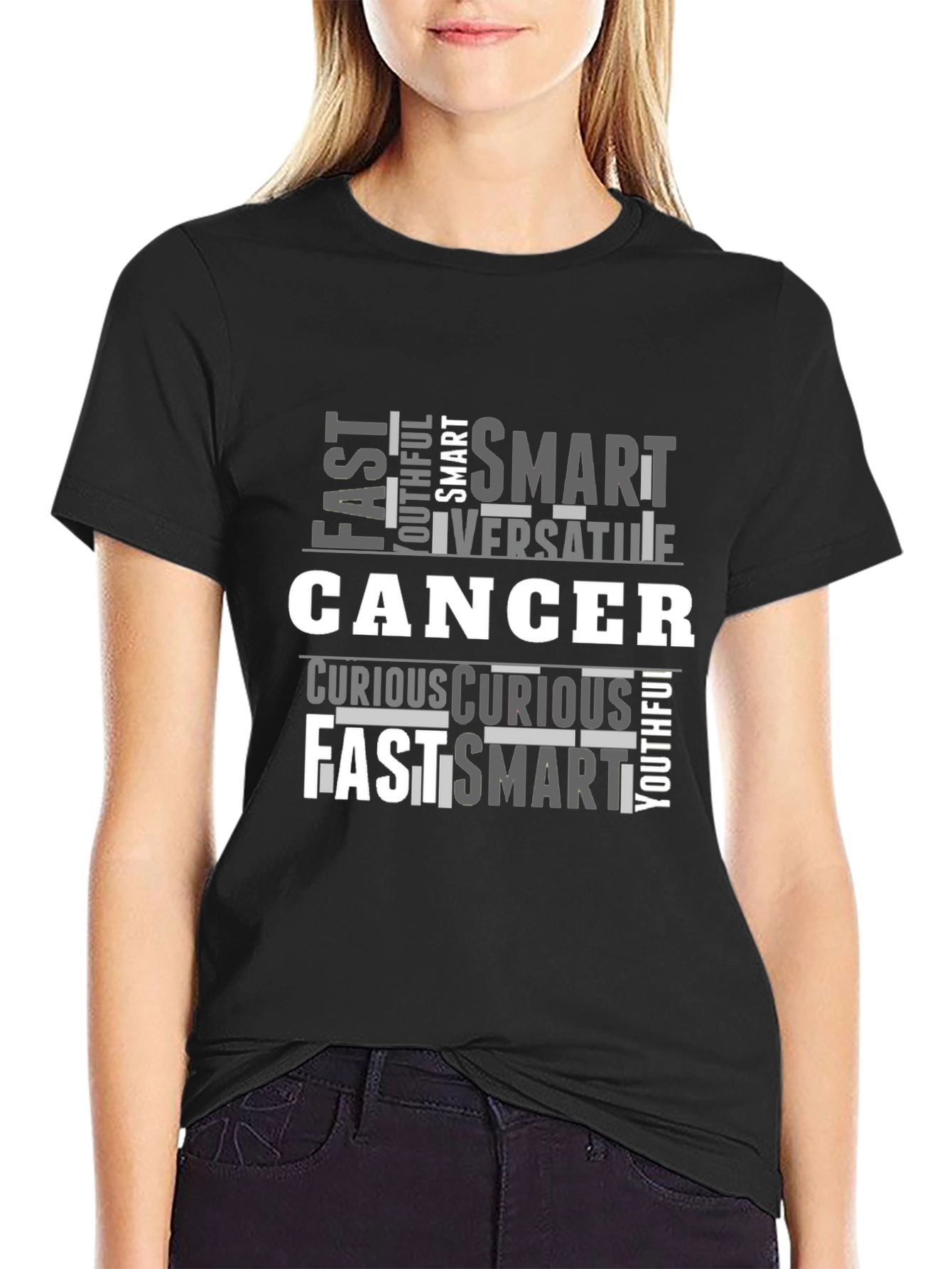 Cancer Zodiac T-Shirt - Fast Smart Curious Design
