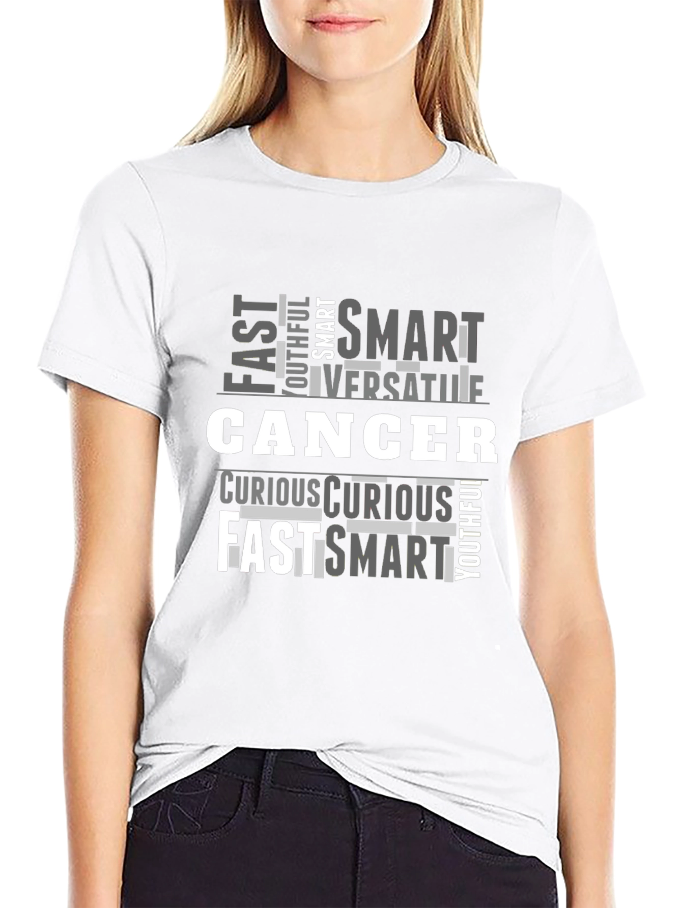 Cancer Zodiac T-Shirt - Fast Smart Curious Design