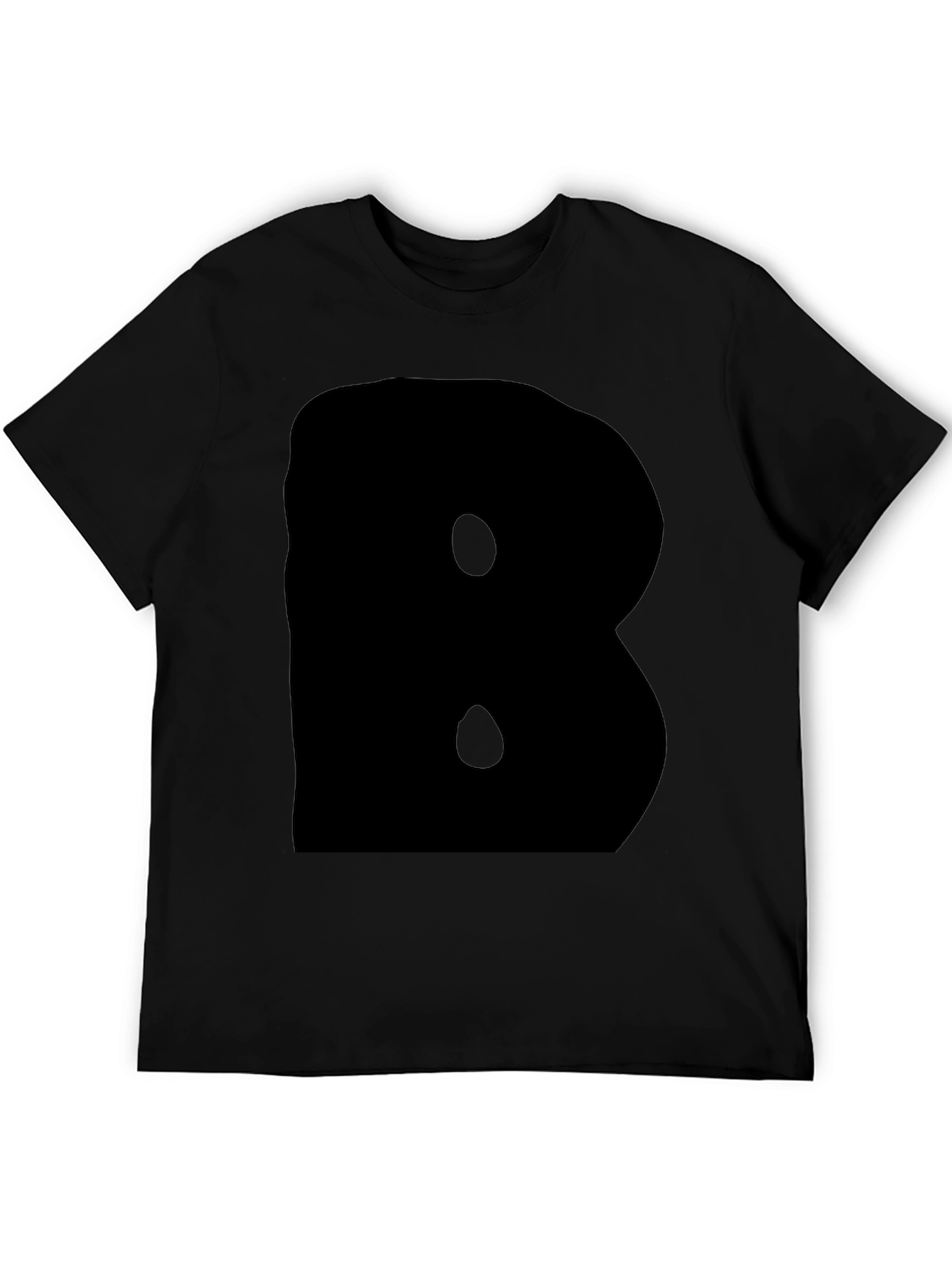 Bold Black Tee - Statement Letter B Design