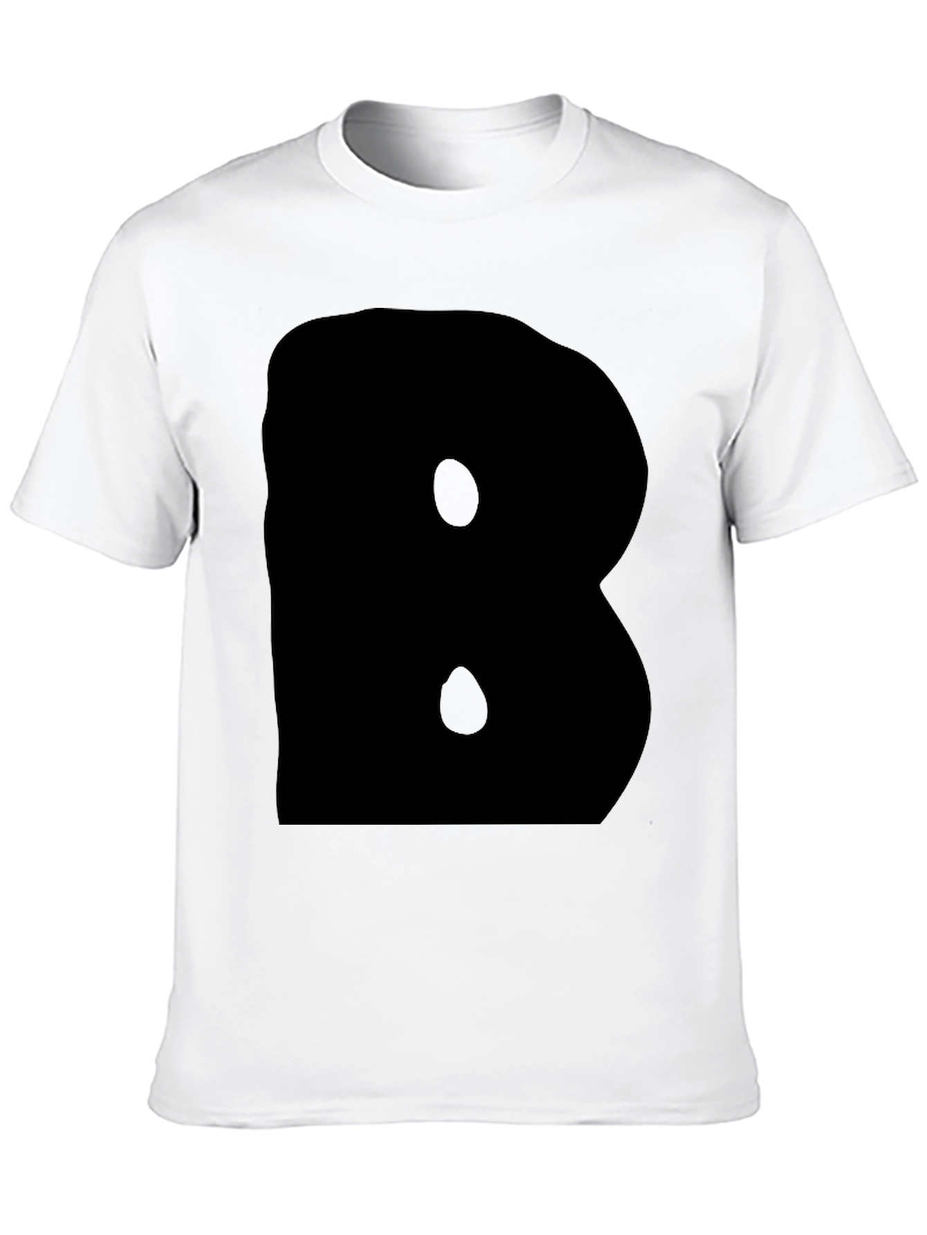 Bold Black Tee - Statement Letter B Design