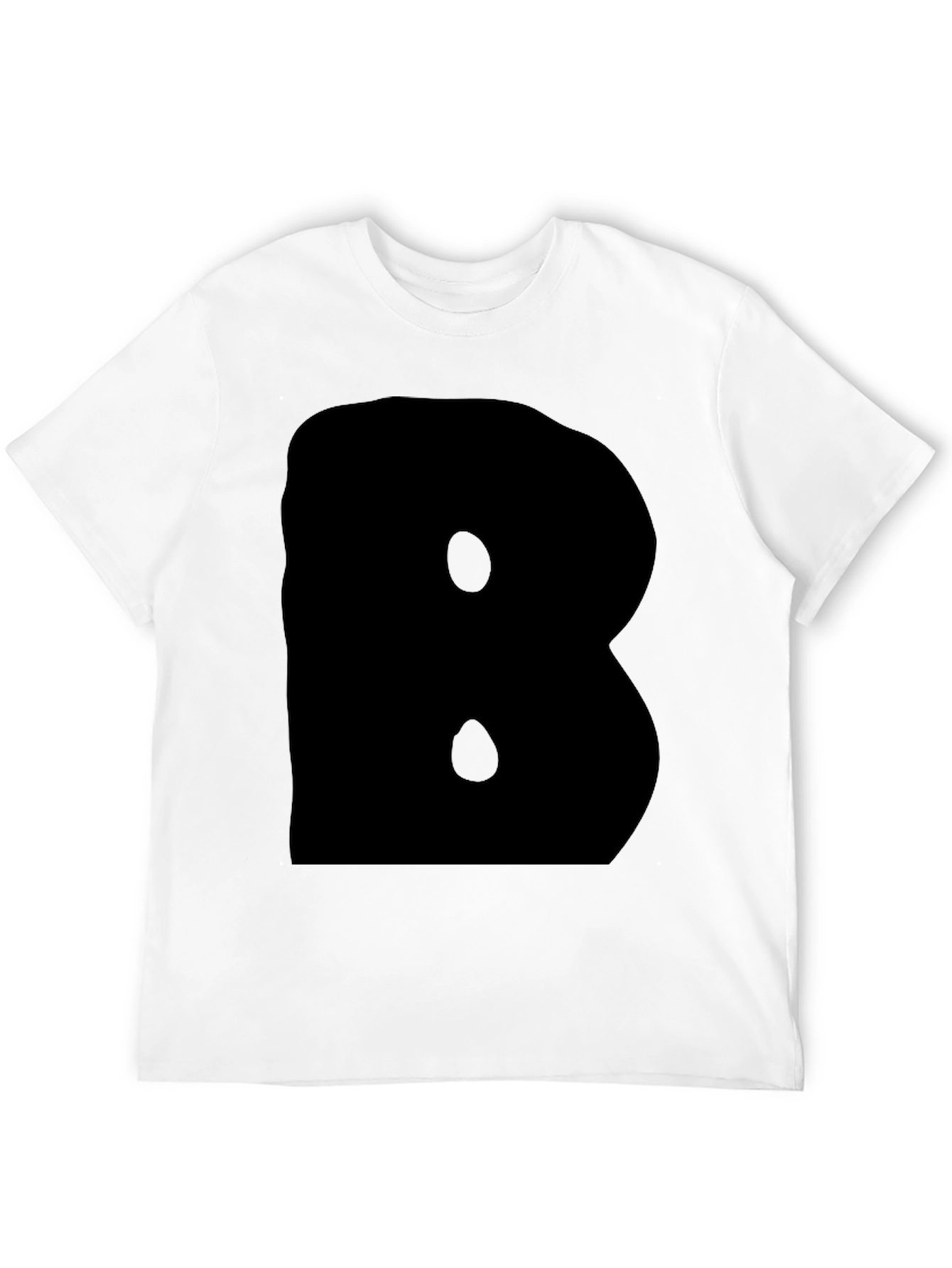 Bold Black Tee - Statement Letter B Design
