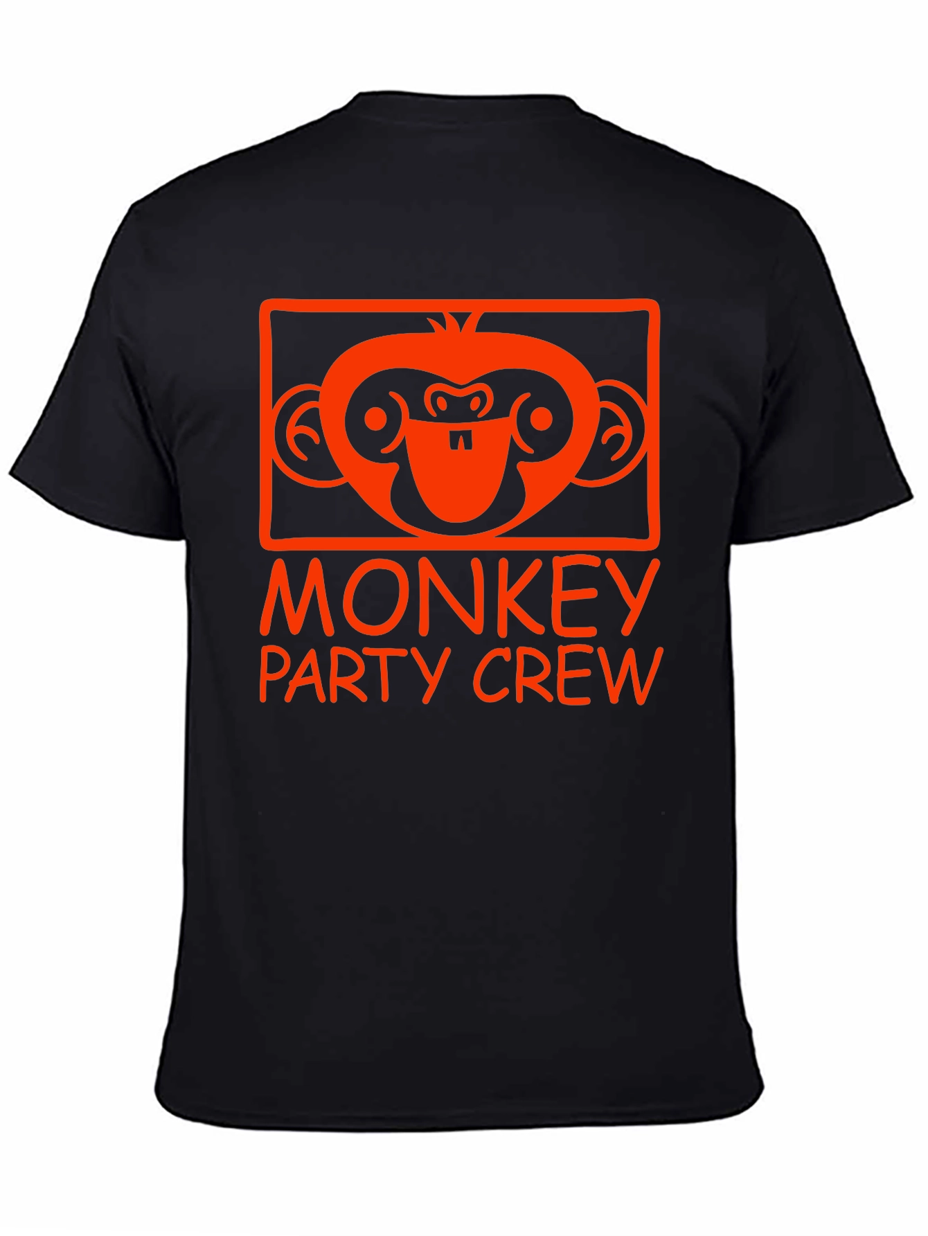 Monkey Party Crew Graphic Tee - Black
