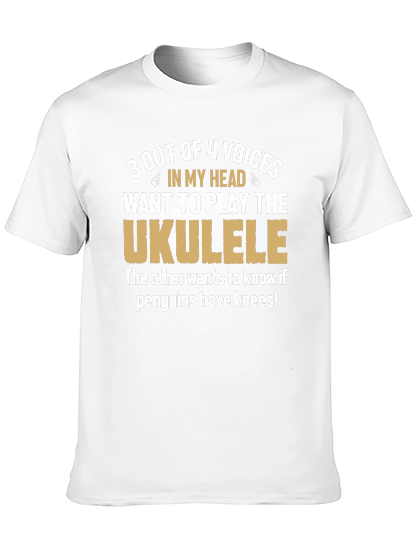 Ukulele Humor T-Shirt: Penguins Have Knees?