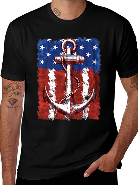Patriotic Anchor Graphic T-Shirt