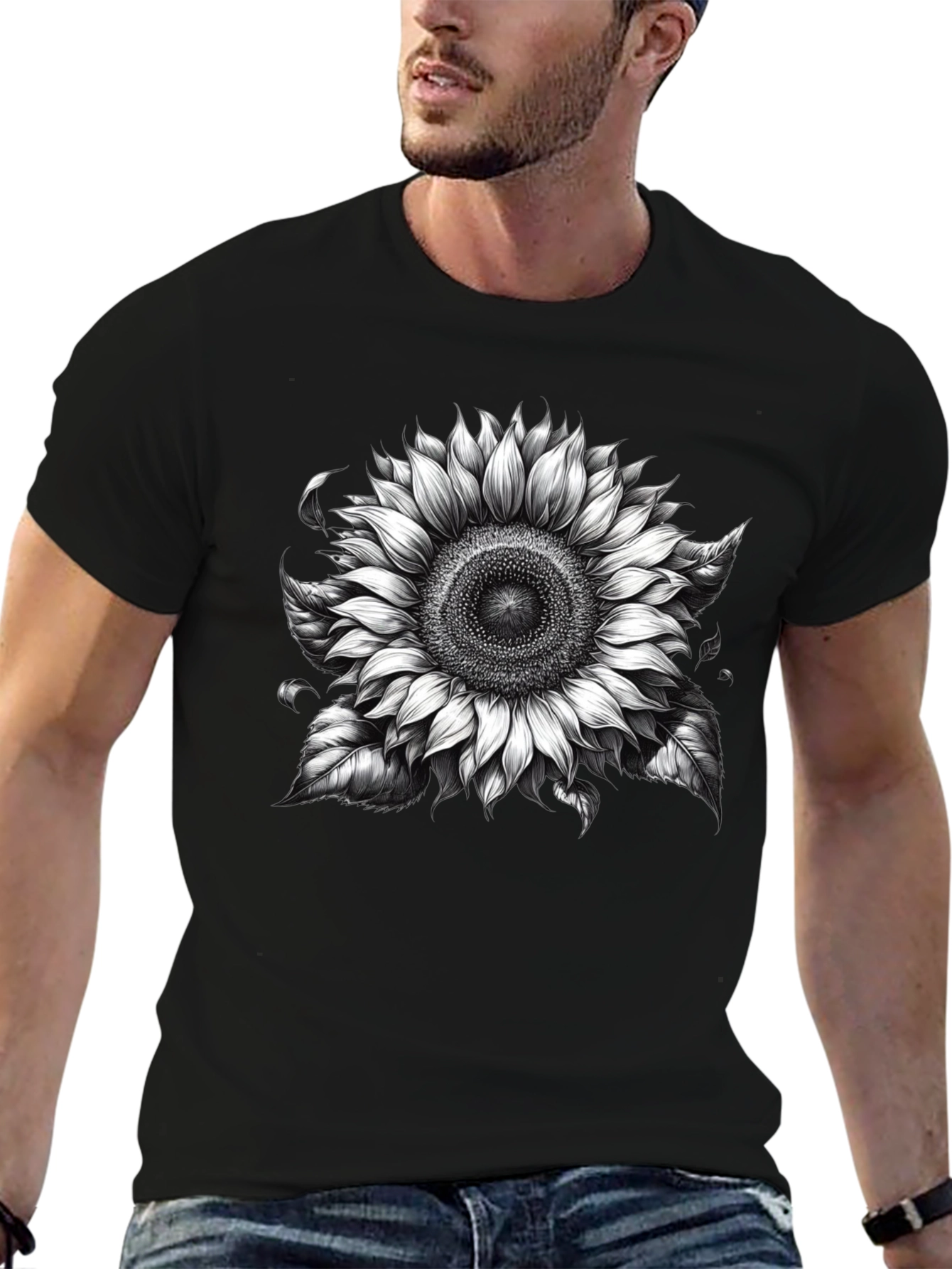 Black Sunflower Graphic Tee