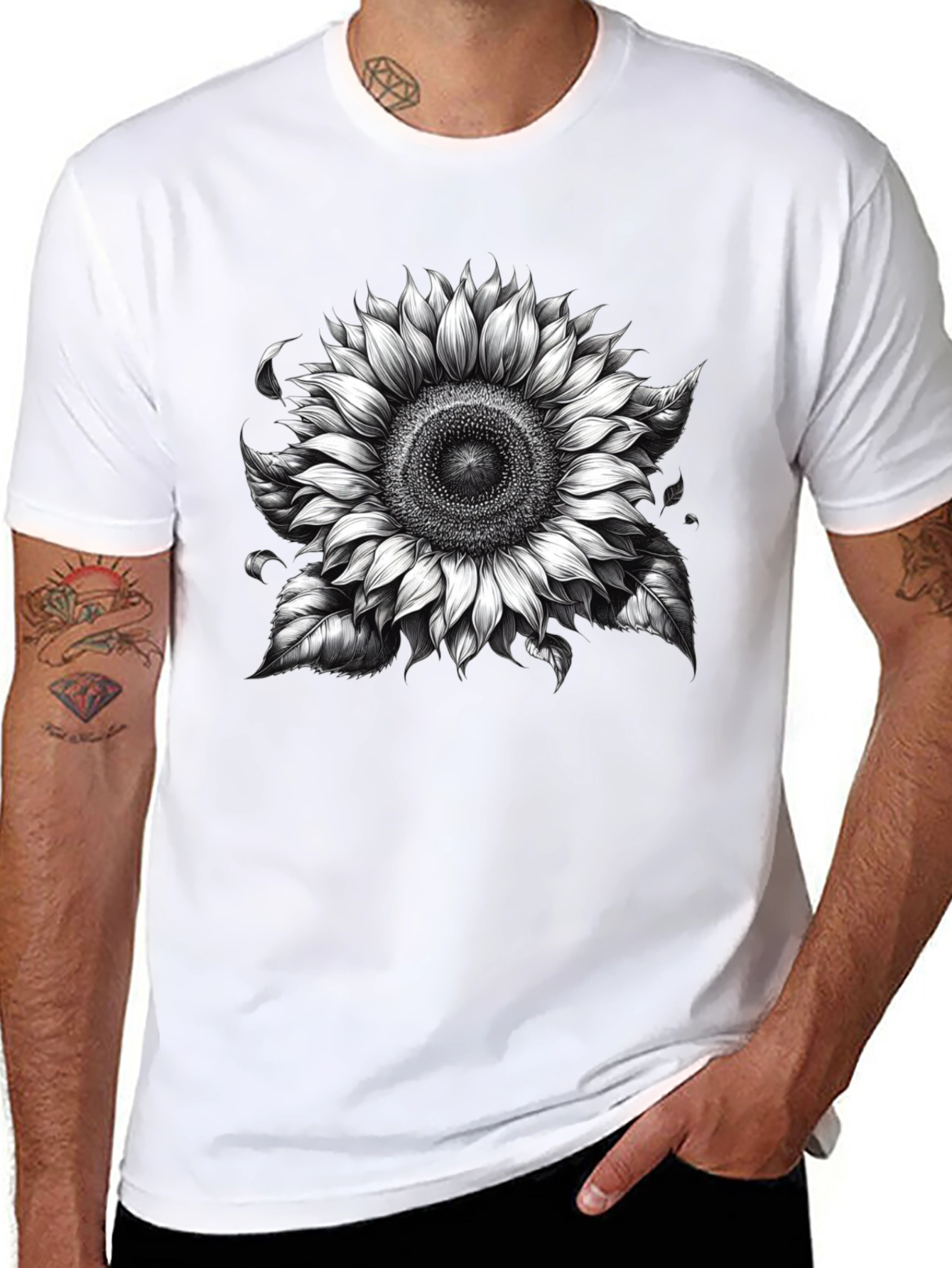 Black Sunflower Graphic Tee