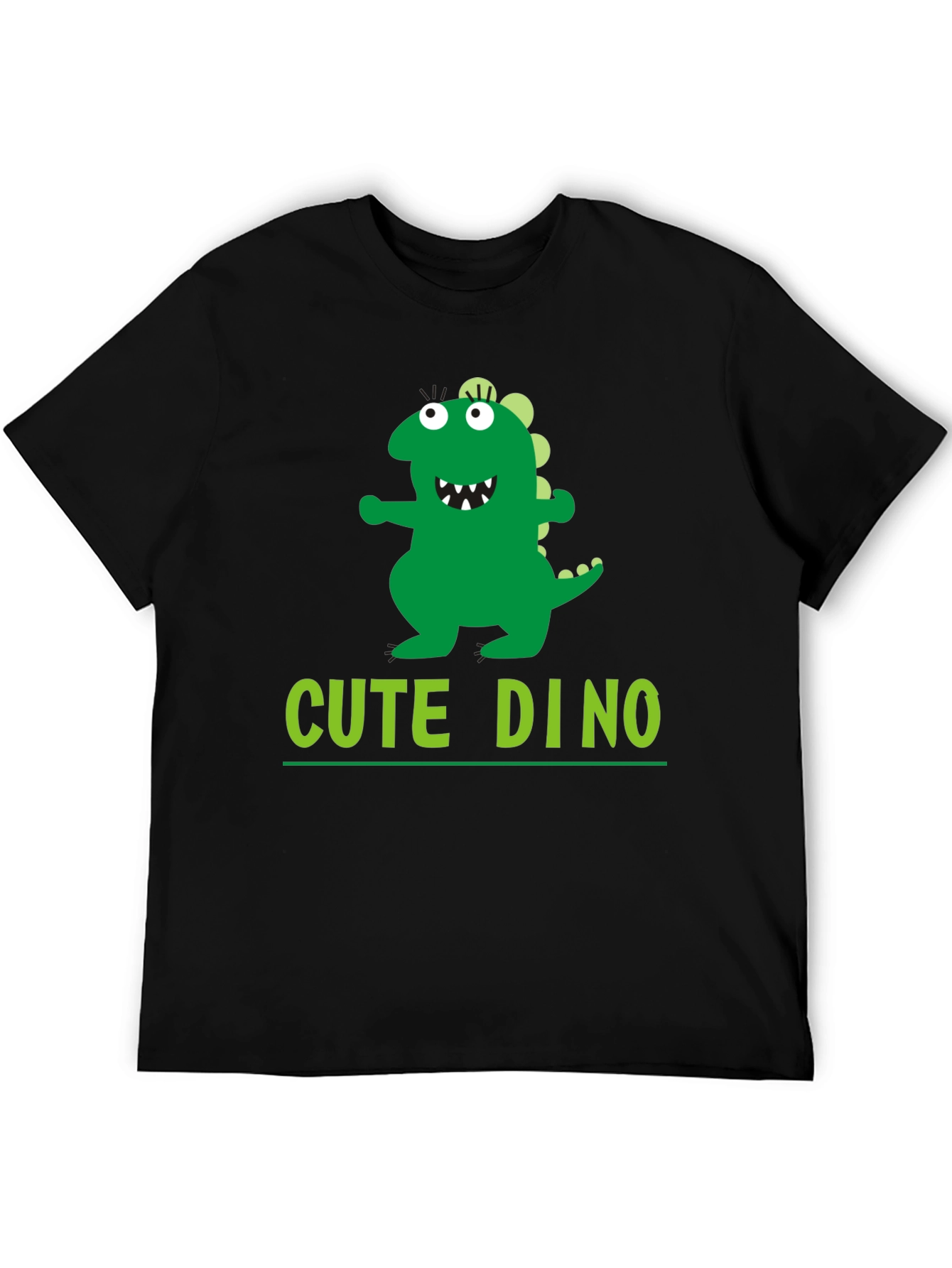 Cute Dino Graphic Black T-Shirt