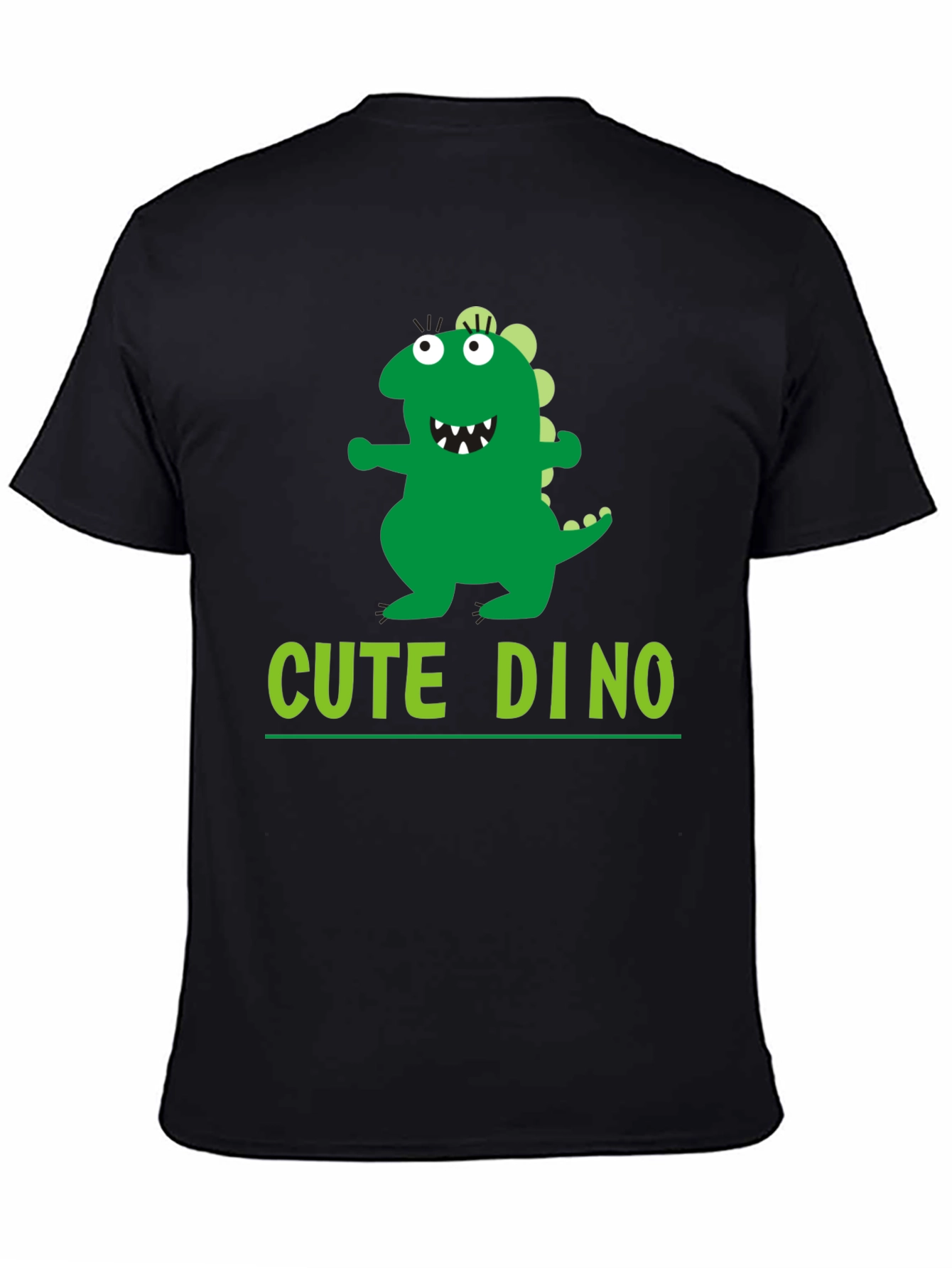 Cute Dino Graphic Black T-Shirt