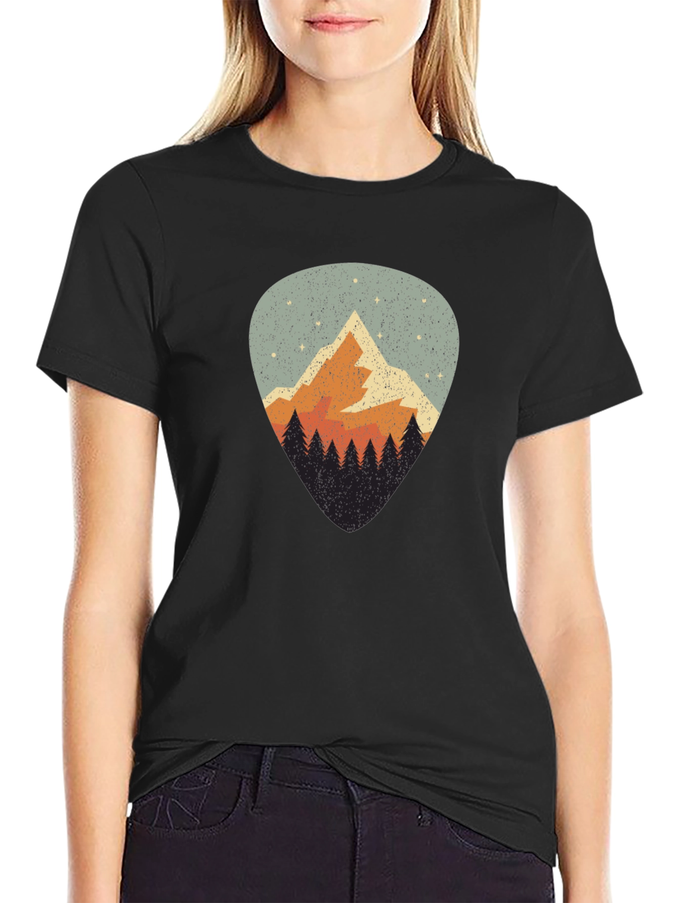 Mountain Guitar Pick Graphic T-Shirt