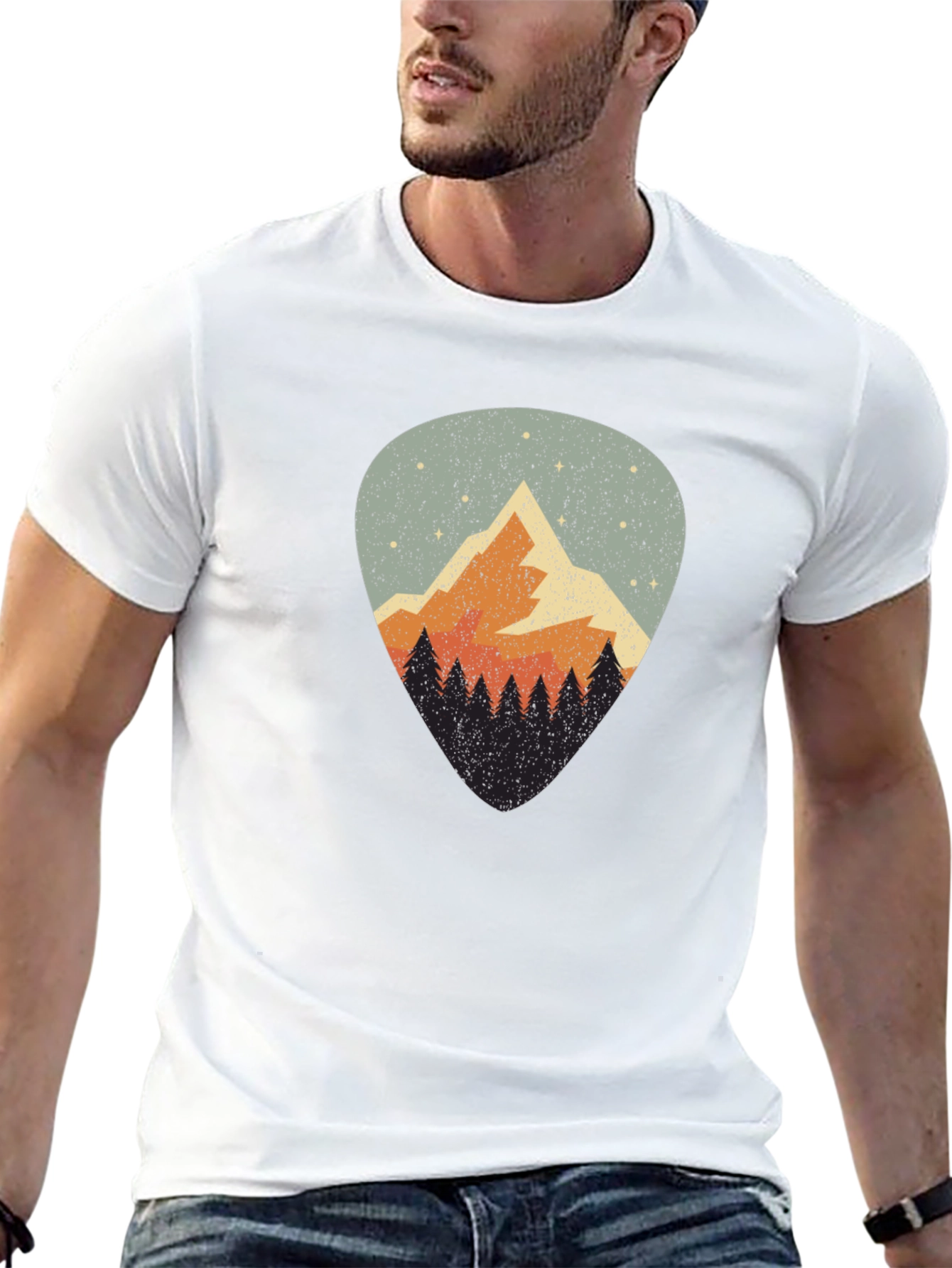 Mountain Guitar Pick Graphic T-Shirt