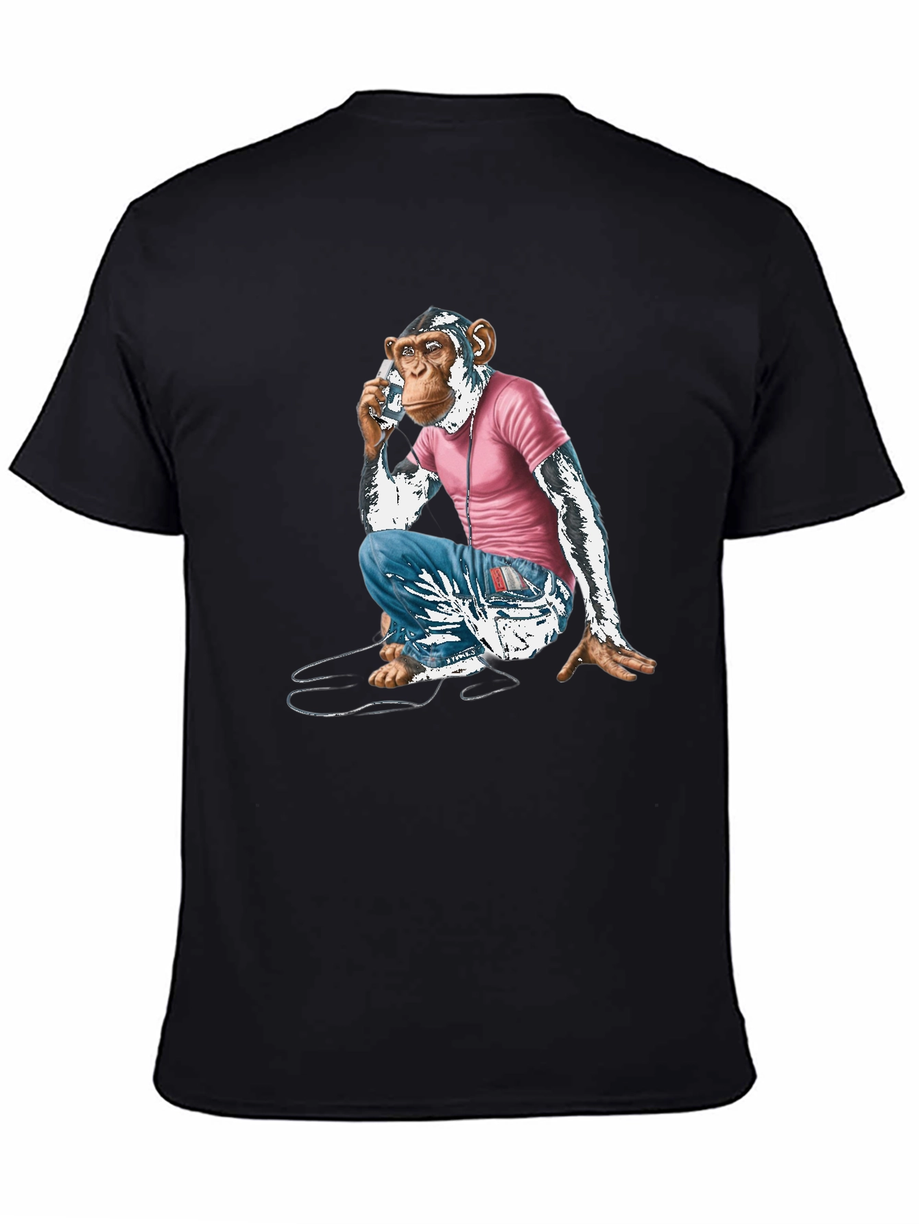 Chimpanzee Phone Call Graphic T-Shirt