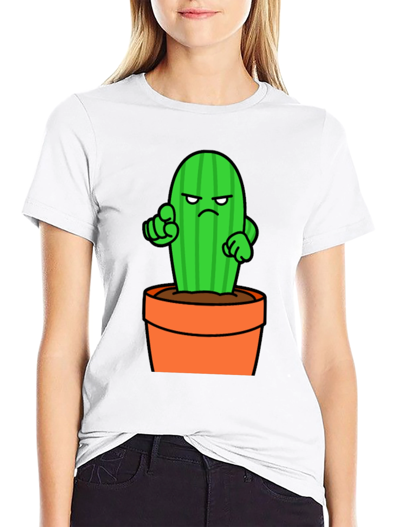 Cactus Cartoon Graphic T-Shirt