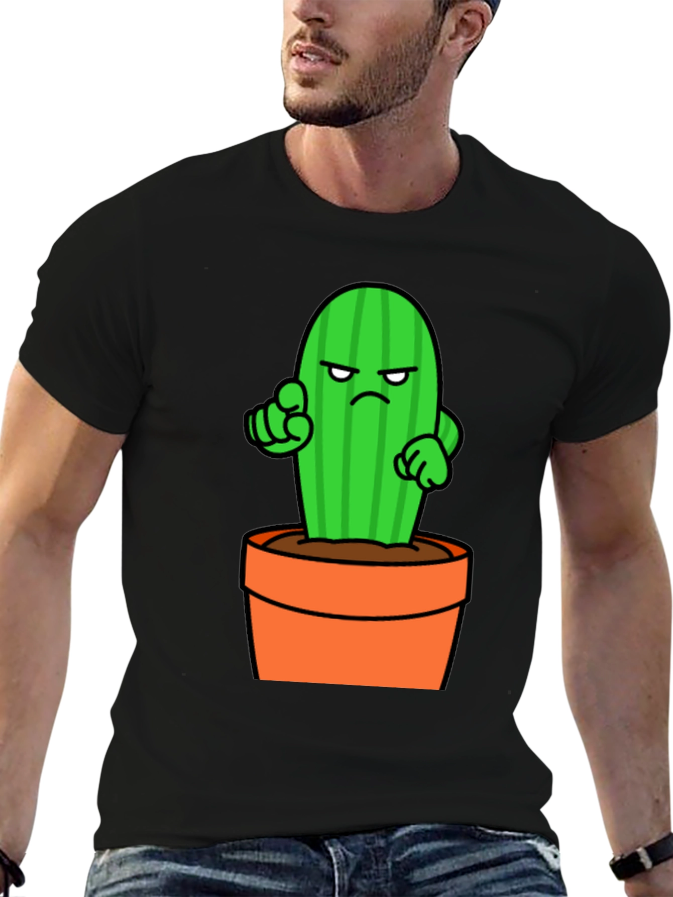Cactus Cartoon Graphic T-Shirt