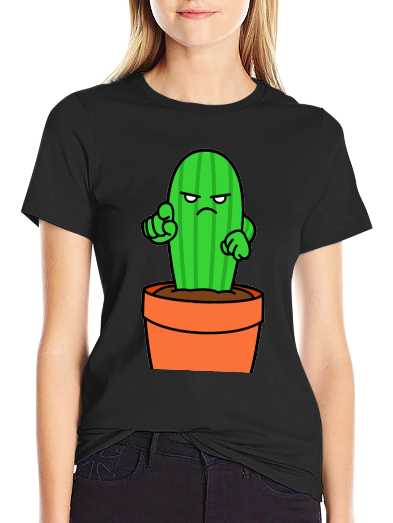 Cactus Cartoon Graphic T-Shirt