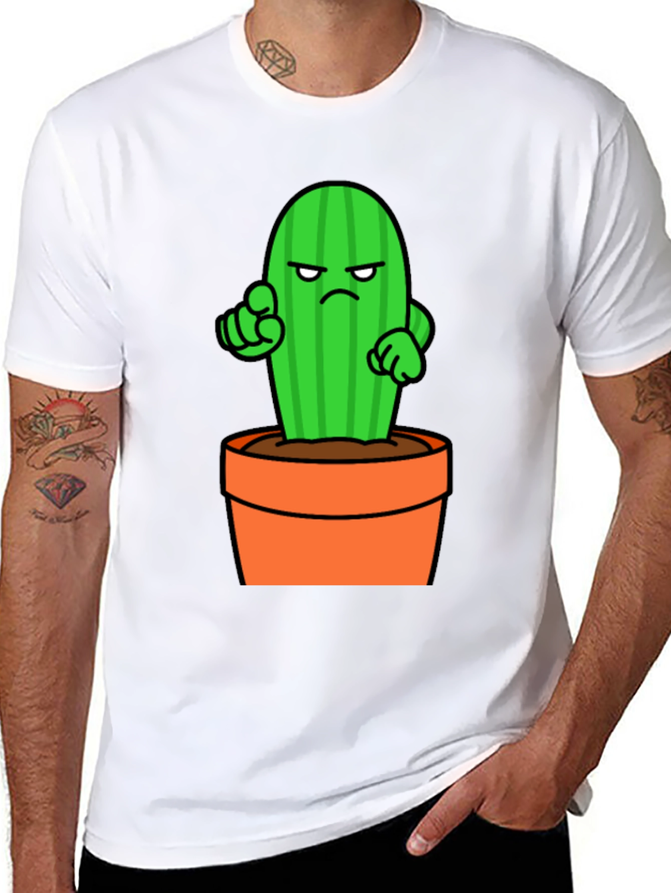 Cactus Cartoon Graphic T-Shirt