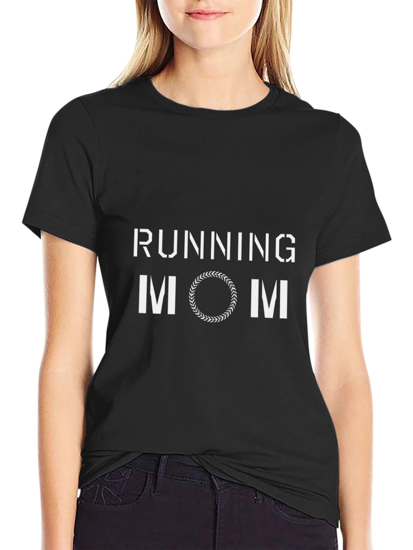 Running Mom Graphic T-Shirt - Black