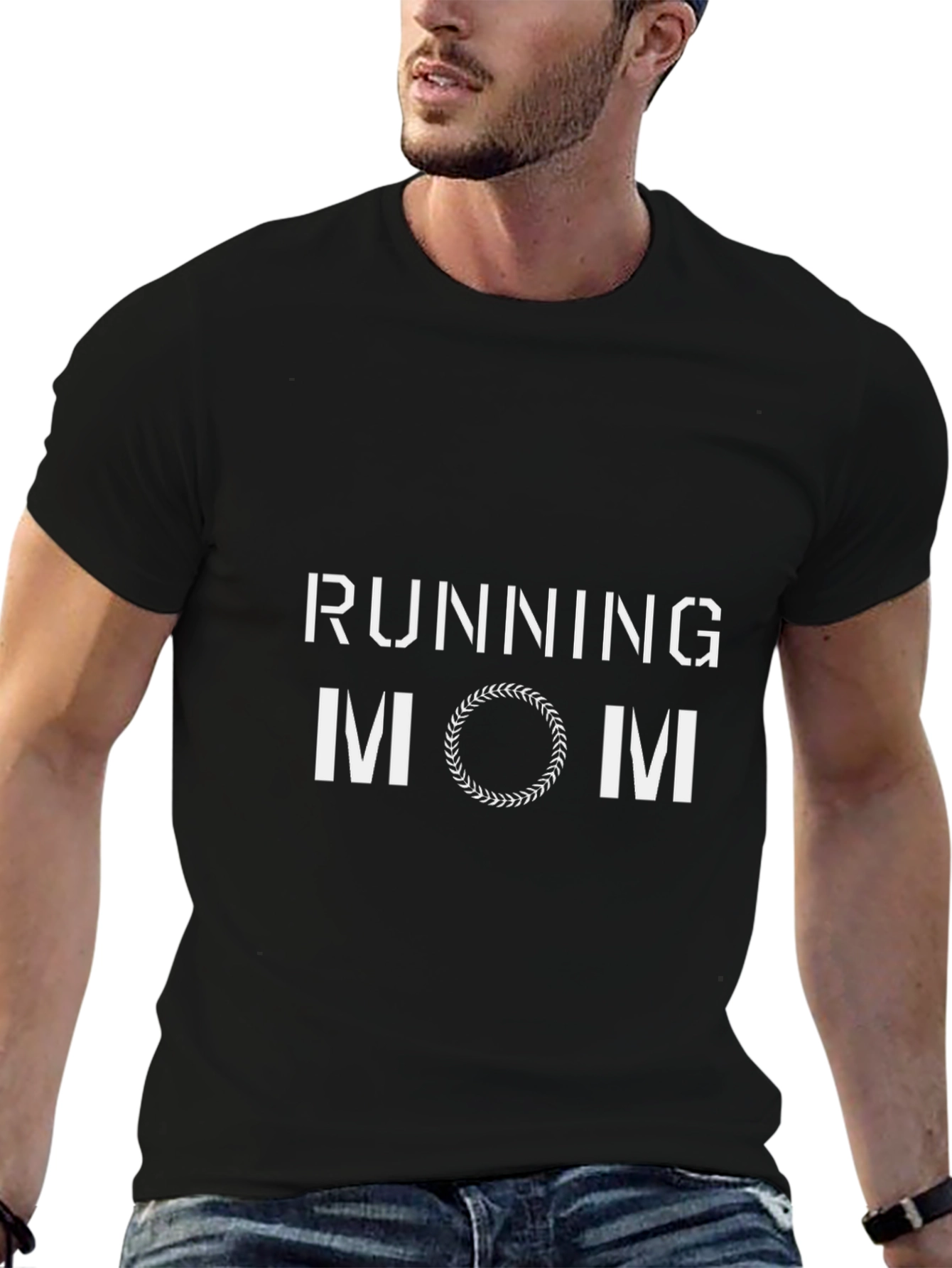 Running Mom Graphic T-Shirt - Black