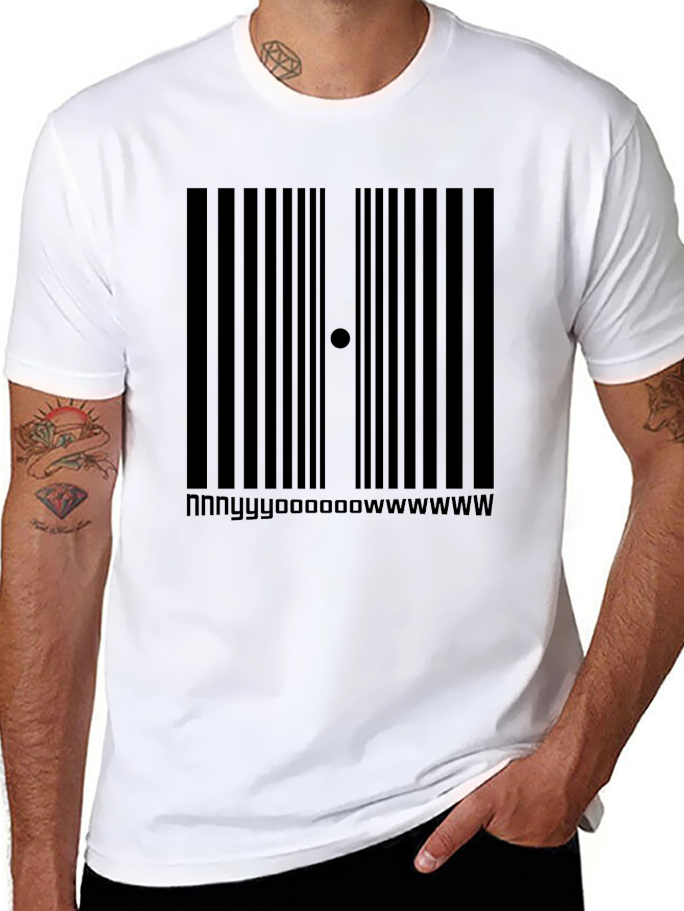 Barcode Novelty Tee: nnyyyoooowwwww