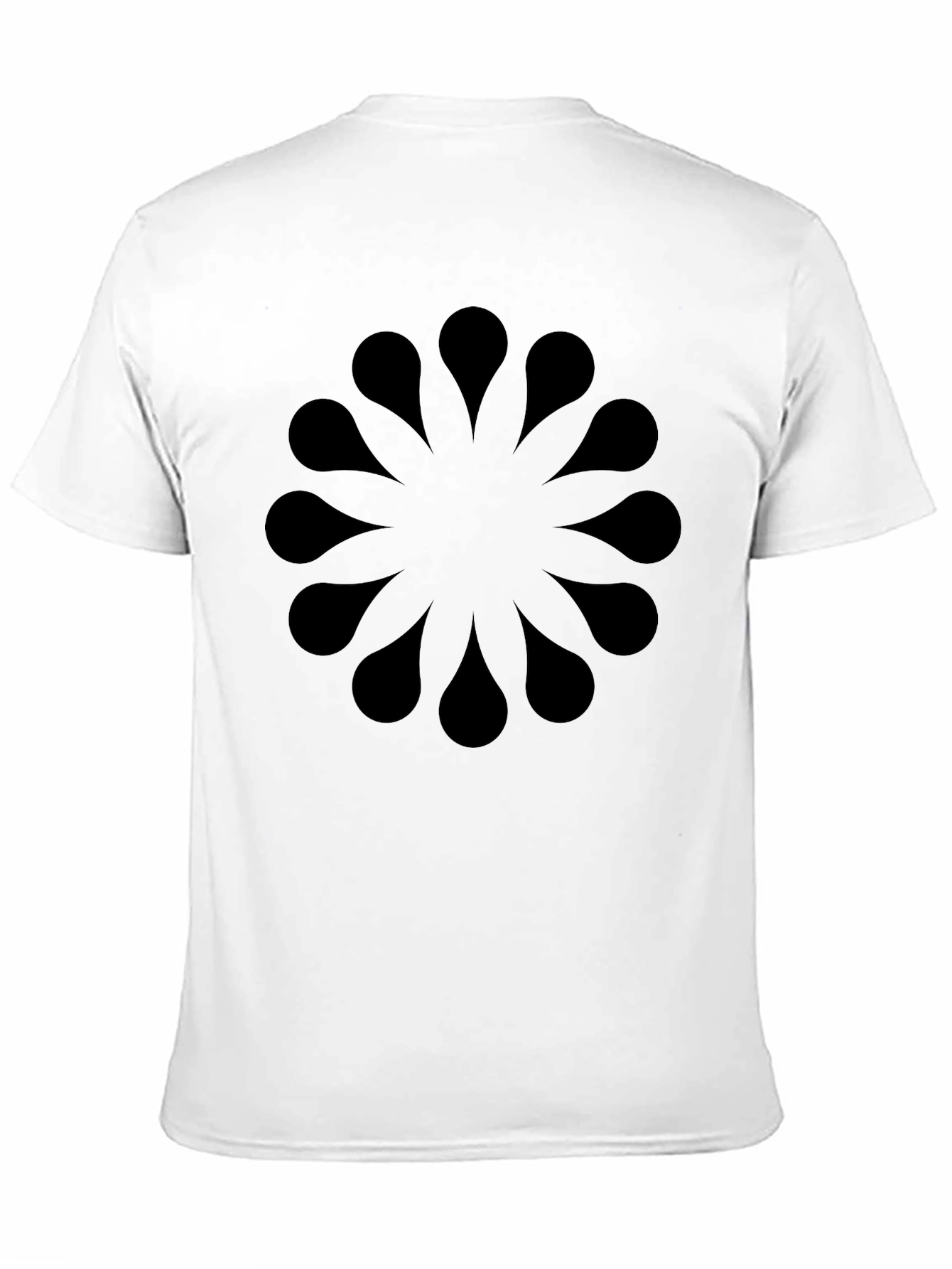 Abstract Floral Pattern Black T-Shirt