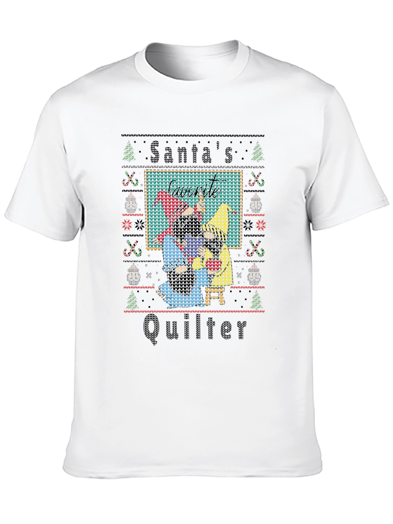 Santas Quilter Ugly Christmas T-Shirt