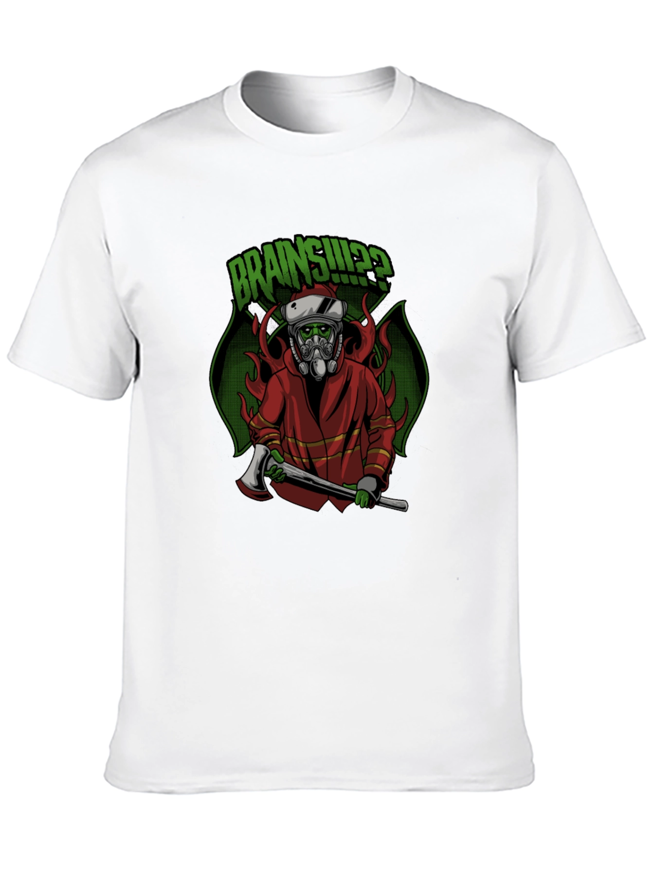 Zombie Firefighter T-Shirt: Brains!?